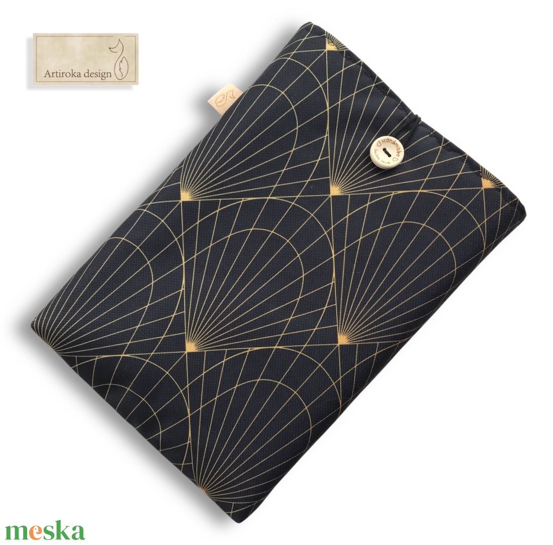 Bélelt, egyedi könyvtok, Art Deco mintával,  gombos zárral - Artiroka design - könyv & zene - könyvtok - Meska.hu