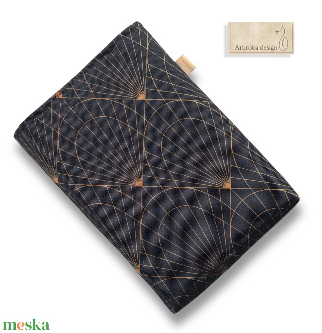 Bélelt, egyedi könyvtok, Art Deco mintával,  gombos zárral - Artiroka design - könyv & zene - könyvtok - Meska.hu