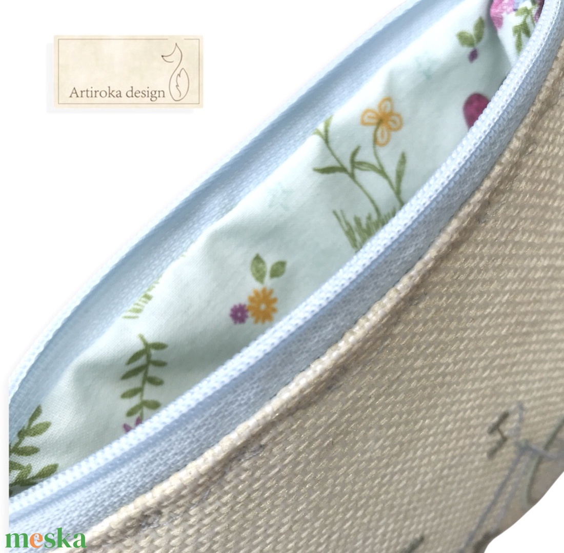 Hímzett bicikli mintás egyedi irattartó pénztárca - Artiroka design  - táska & tok - pénztárca & más tok - kártyatartó & irattartó - Meska.hu