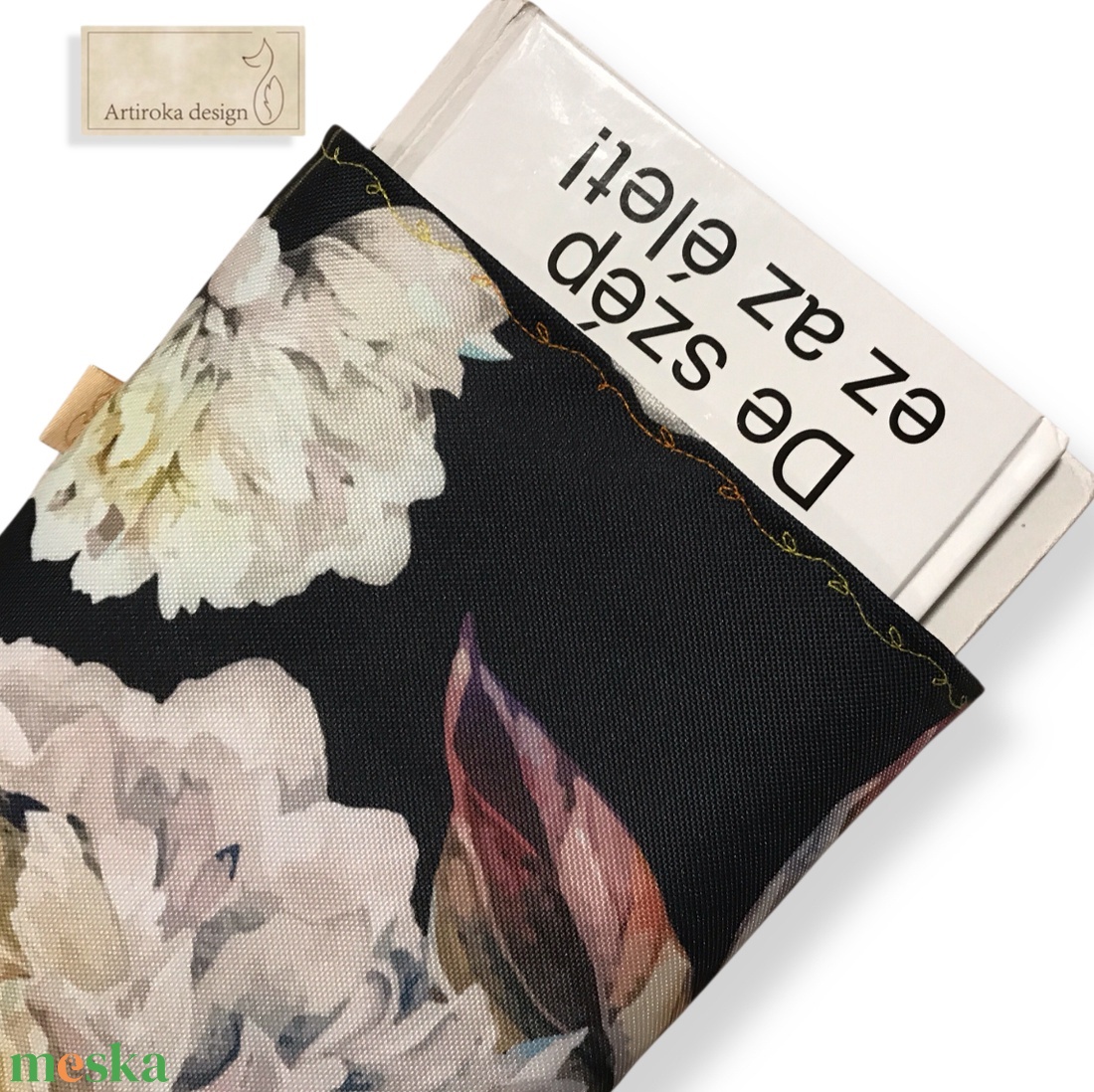 Pünkösdirózsa mintás KÖNYVTOK választható zárral - Artiroka design - könyv & zene - könyvtok - Meska.hu