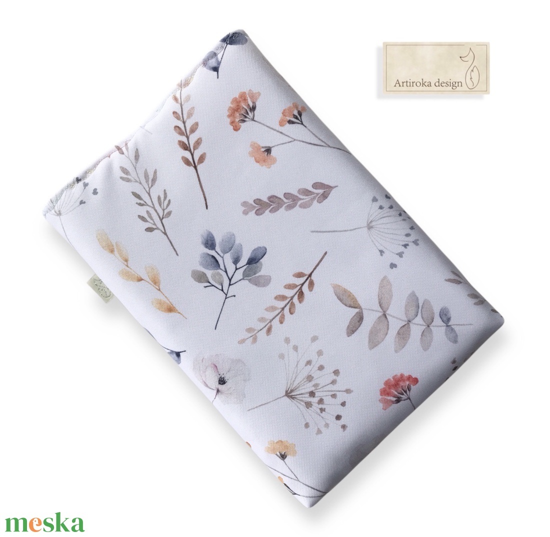 Levelek és virágok mintás vízálló KÖNYVTOK - könyv & zene - könyvtok - Meska.hu