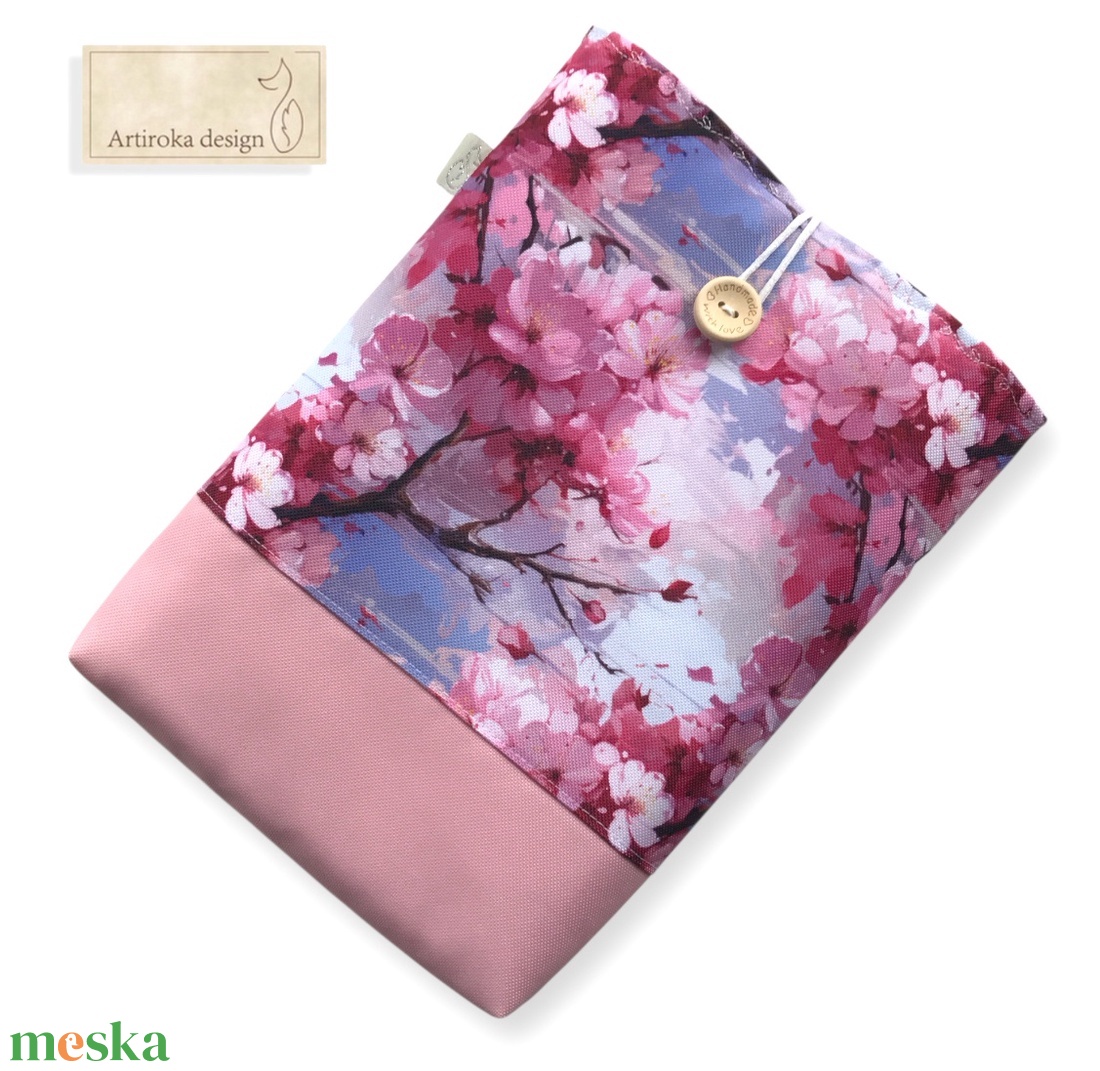 Bélelt, vízálló könyvtok, cseresznyefavirág mintával -  Artiroka design - könyv & zene - könyvtok - Meska.hu