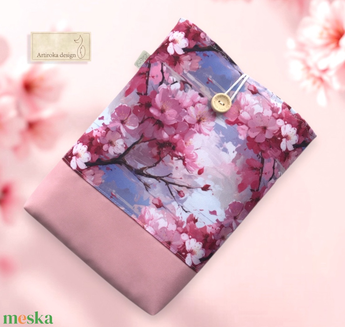 Bélelt, vízálló könyvtok, cseresznyefavirág mintával -  Artiroka design - könyv & zene - könyvtok - Meska.hu