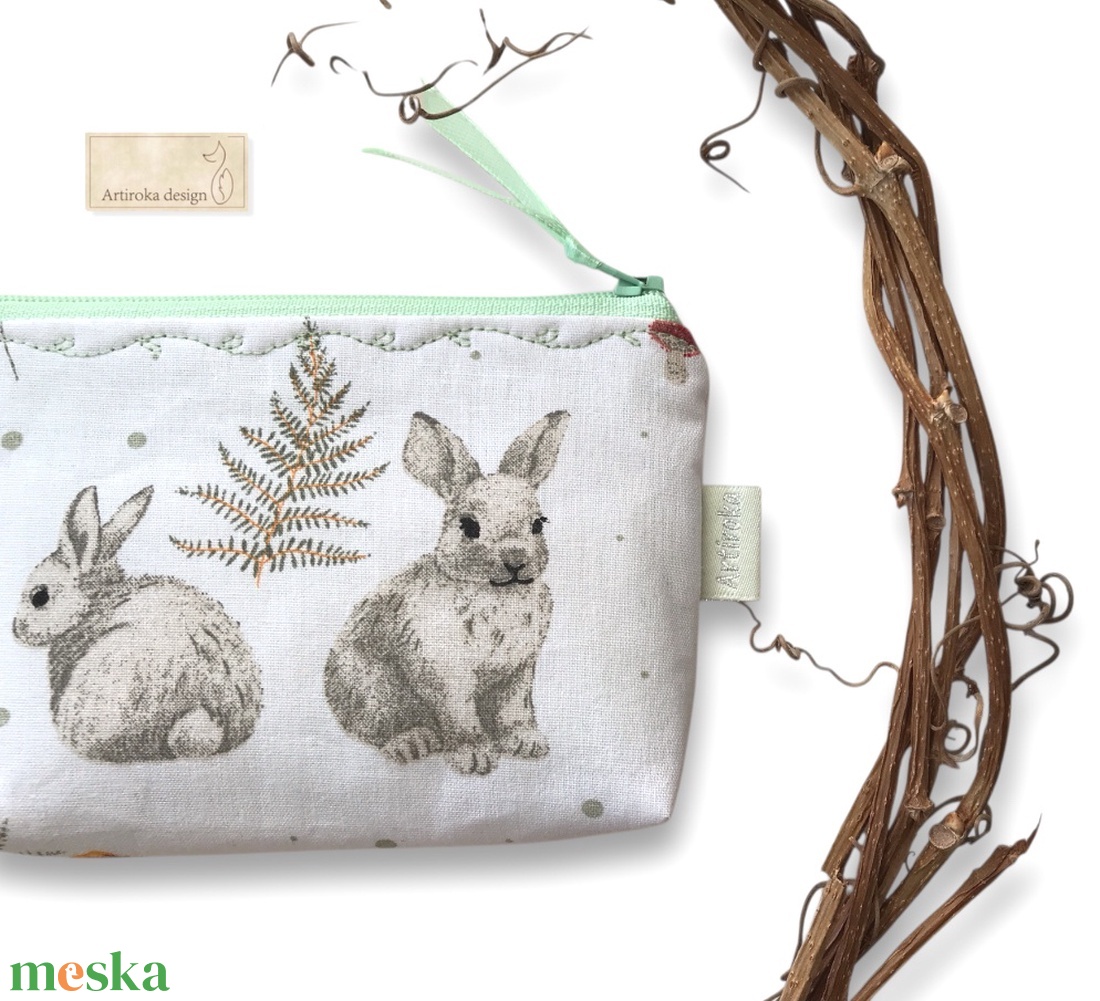 Nyuszi mintás irattartó pénztárca - Artiroka design  - táska & tok - pénztárca & más tok - pénztárca - női pénztárca - Meska.hu