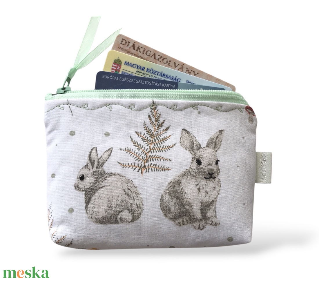 Nyuszi mintás irattartó pénztárca - Artiroka design  - táska & tok - pénztárca & más tok - pénztárca - női pénztárca - Meska.hu