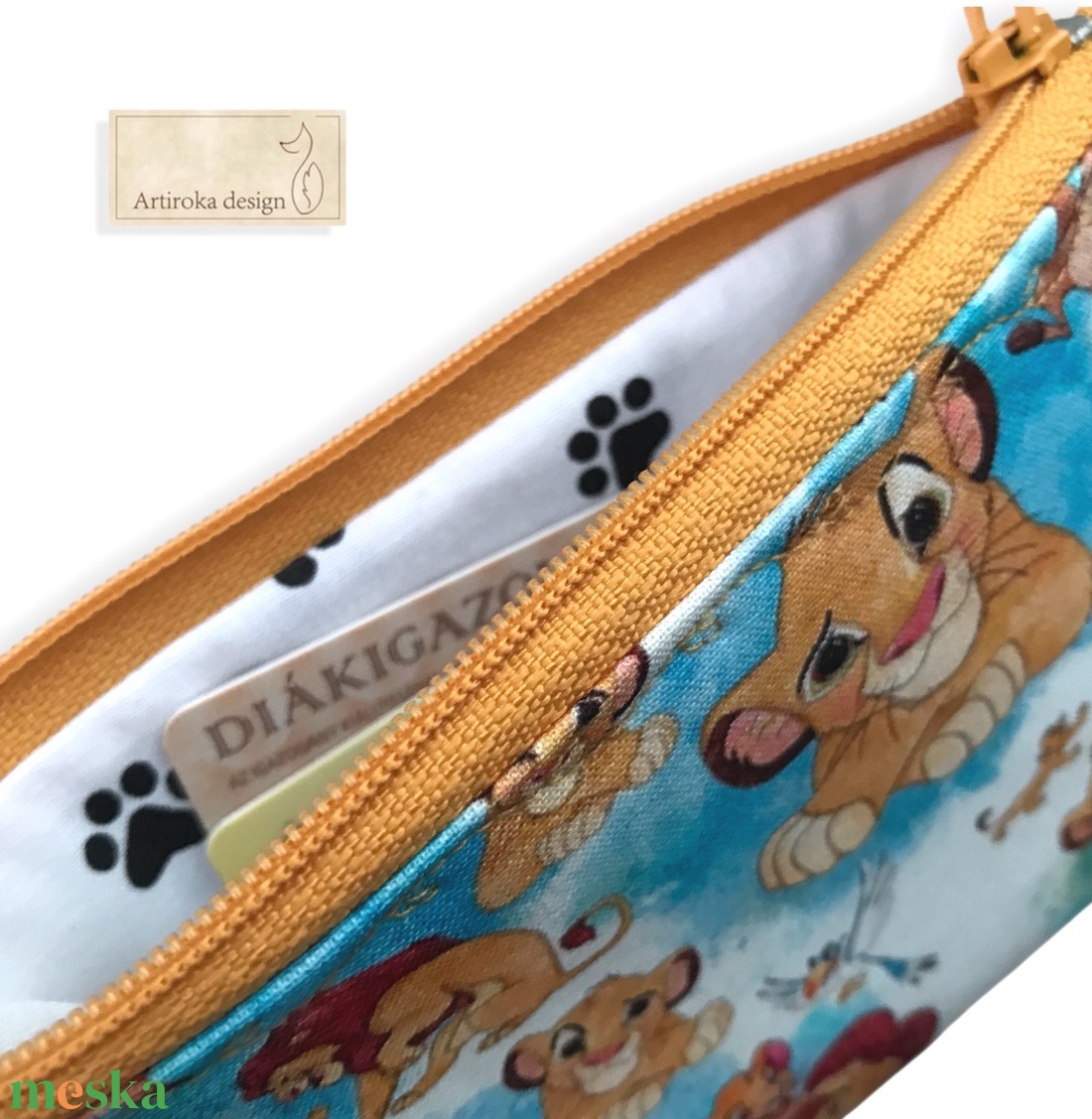 Oroszlánkirály mintás irattartó pénztárca -  Artiroka design  - táska & tok - pénztárca & más tok - pénztárca - gyerek pénztárca - Meska.hu