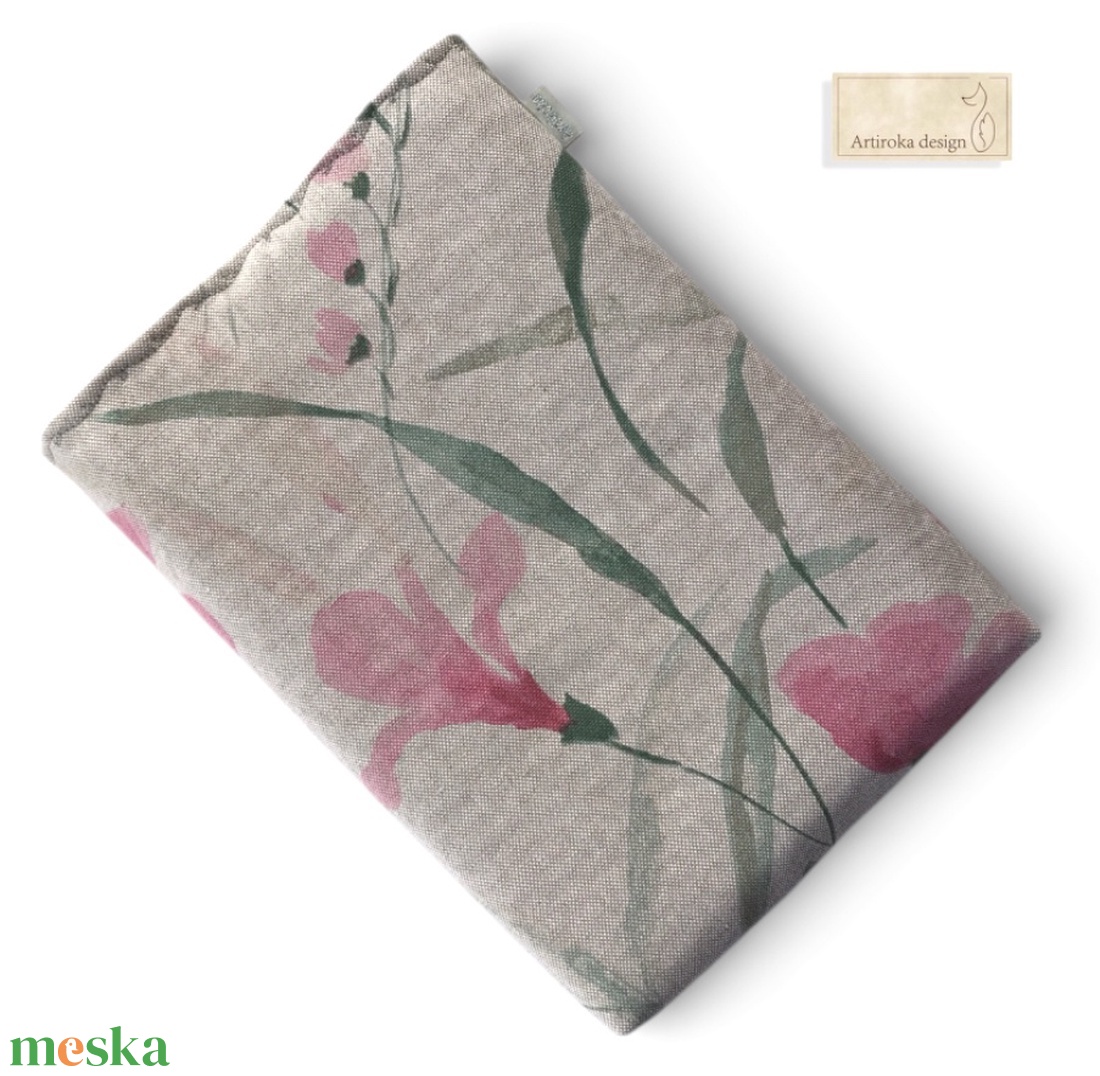 Natúr könyvtok, virágos rét mintával  - Artiroka design - könyv & zene - könyvtok - Meska.hu