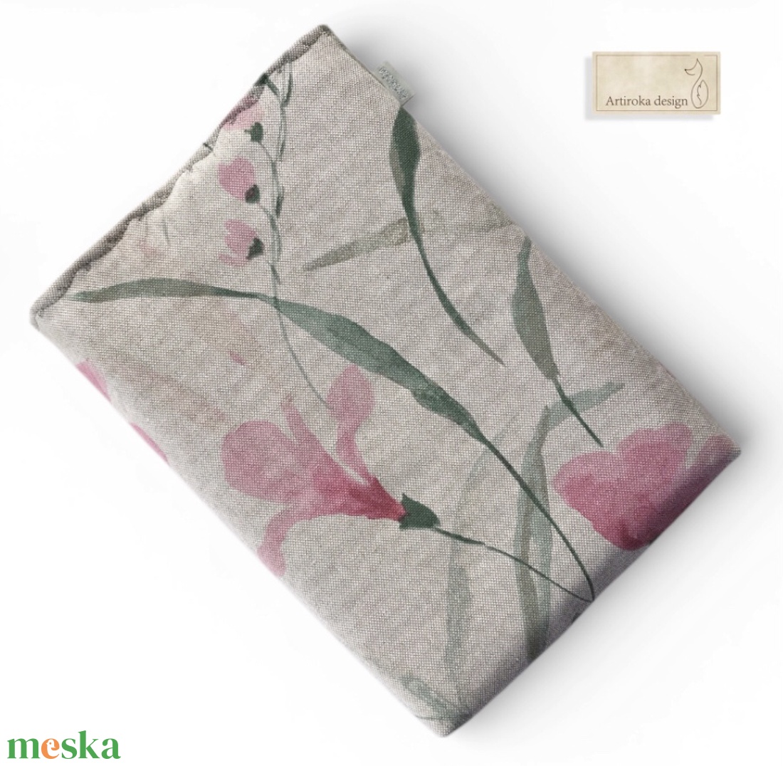 Natúr könyvtok, virágos rét mintával  - Artiroka design - könyv & zene - könyvtok - Meska.hu