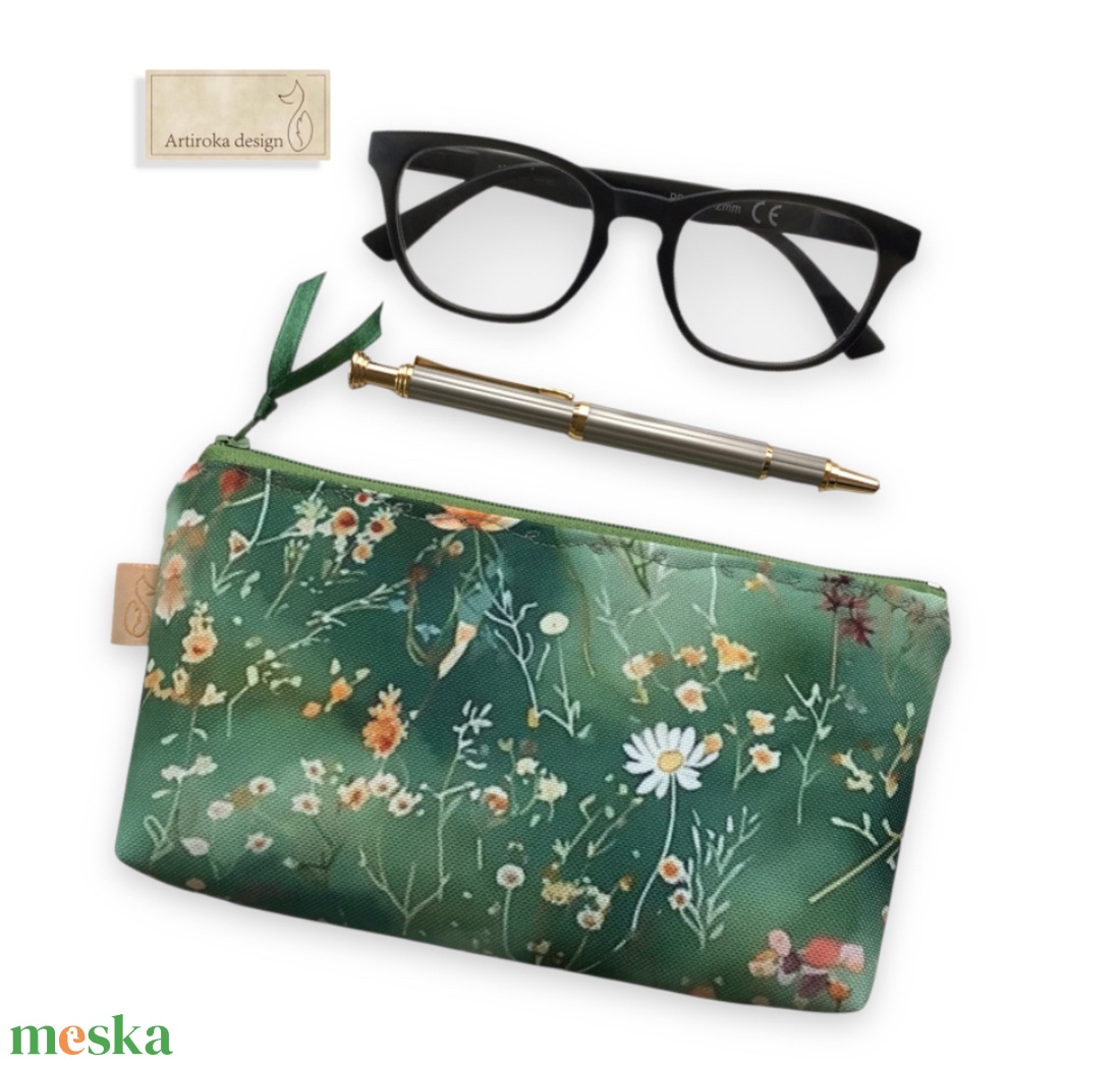 Mezei virág mintás vízálló tolltartó, neszesszer, szemüvegtok - SZÜLETÉSNAP  -  Artiroka design - táska & tok - neszesszer - Meska.hu
