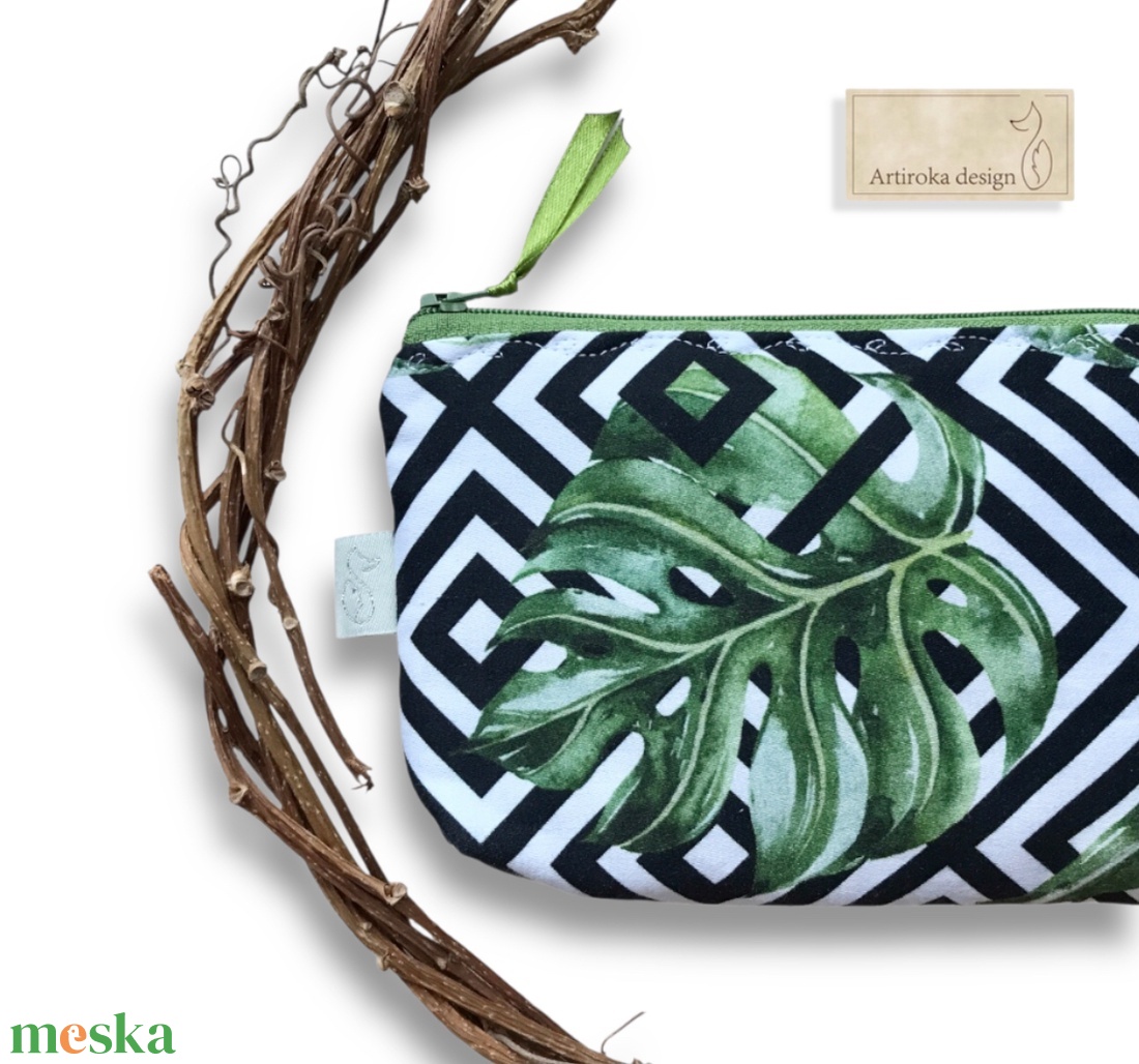 Levél mintás prémium tolltartó neszesszer, szemüvegtok vagy mobiltok - Artiroka design - táska & tok - neszesszer - Meska.hu