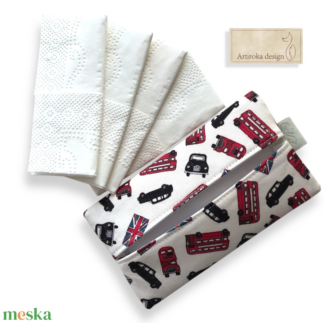 London mintás,  PRÉMIUM papírzsebkendő tartó  - táska & tok - pénztárca & más tok - zsebkendőtartó tok - Meska.hu