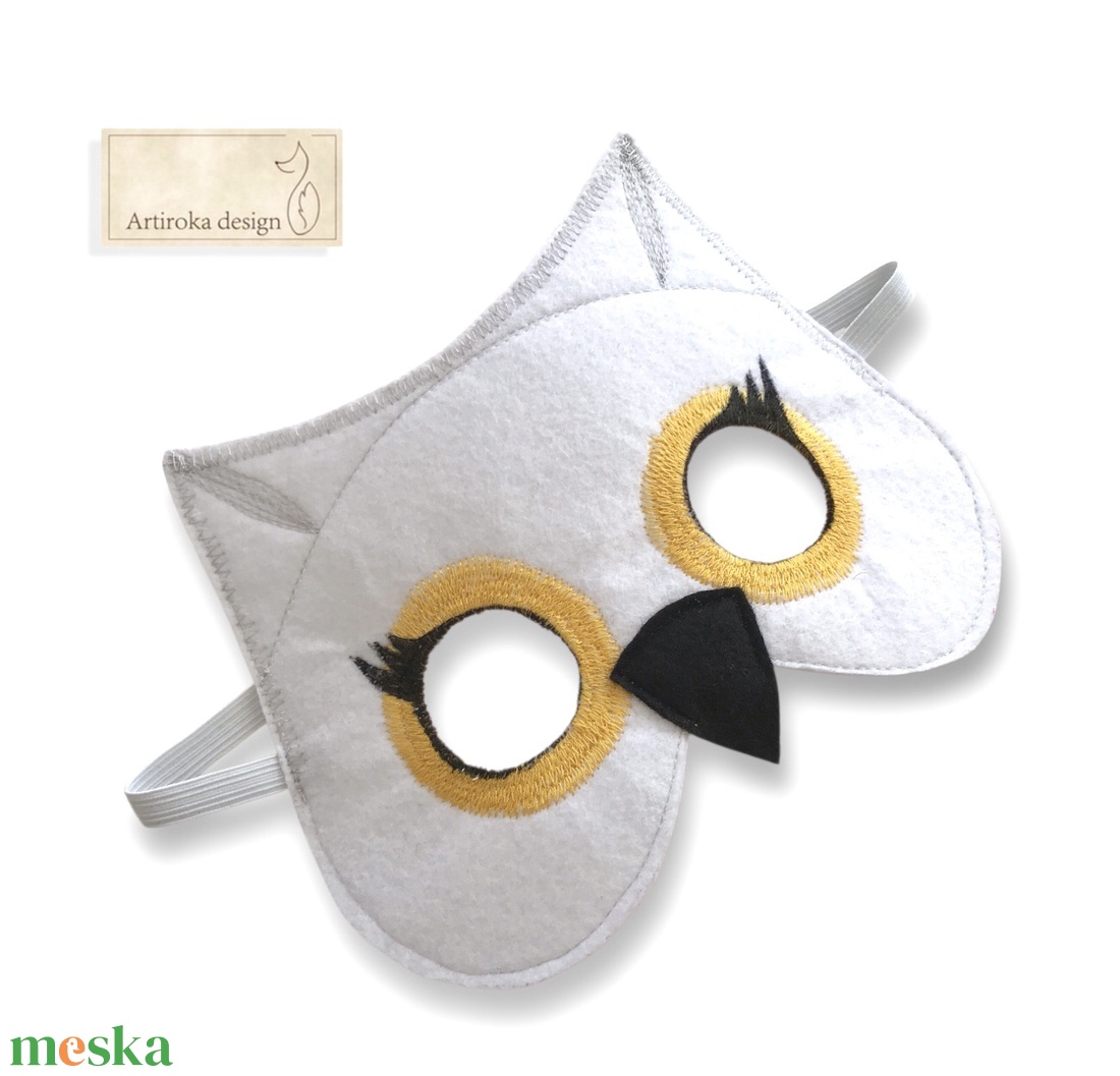 Bagoly álarc - Hóbagoly  - Artirokadesign - ruha & divat - jelmez & álarc - álarc - Meska.hu