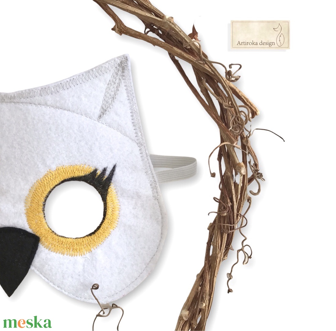 Bagoly álarc - Hóbagoly  - Artirokadesign - ruha & divat - jelmez & álarc - álarc - Meska.hu