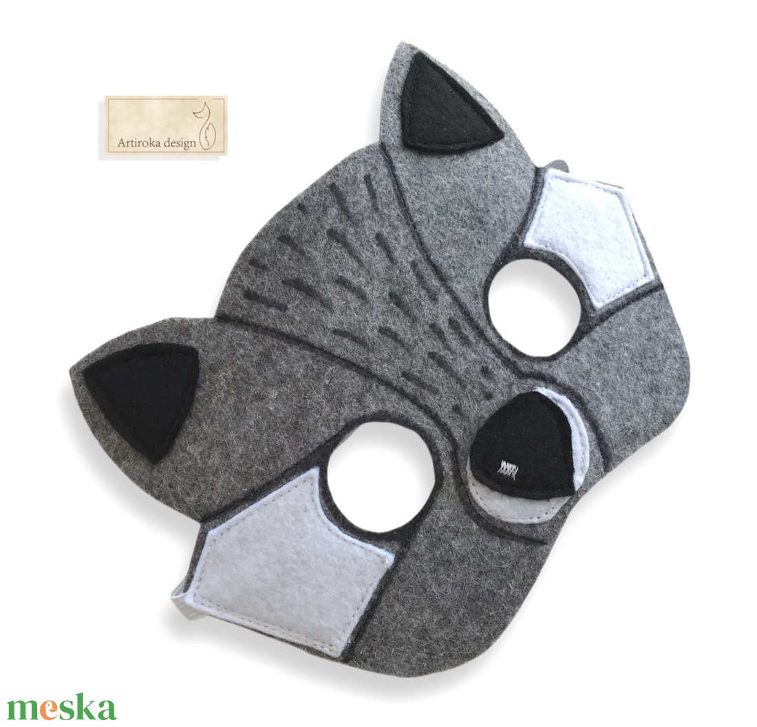 Mosómedve - filc álarc  - Artiroka design - ruha & divat - jelmez & álarc - álarc - Meska.hu