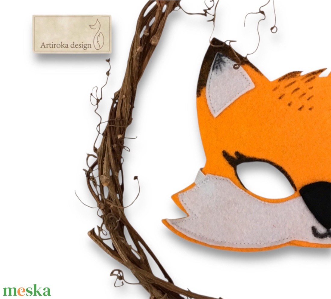 Róka -  filc álarc, maszk  - Artiroka design - ruha & divat - jelmez & álarc - álarc - Meska.hu