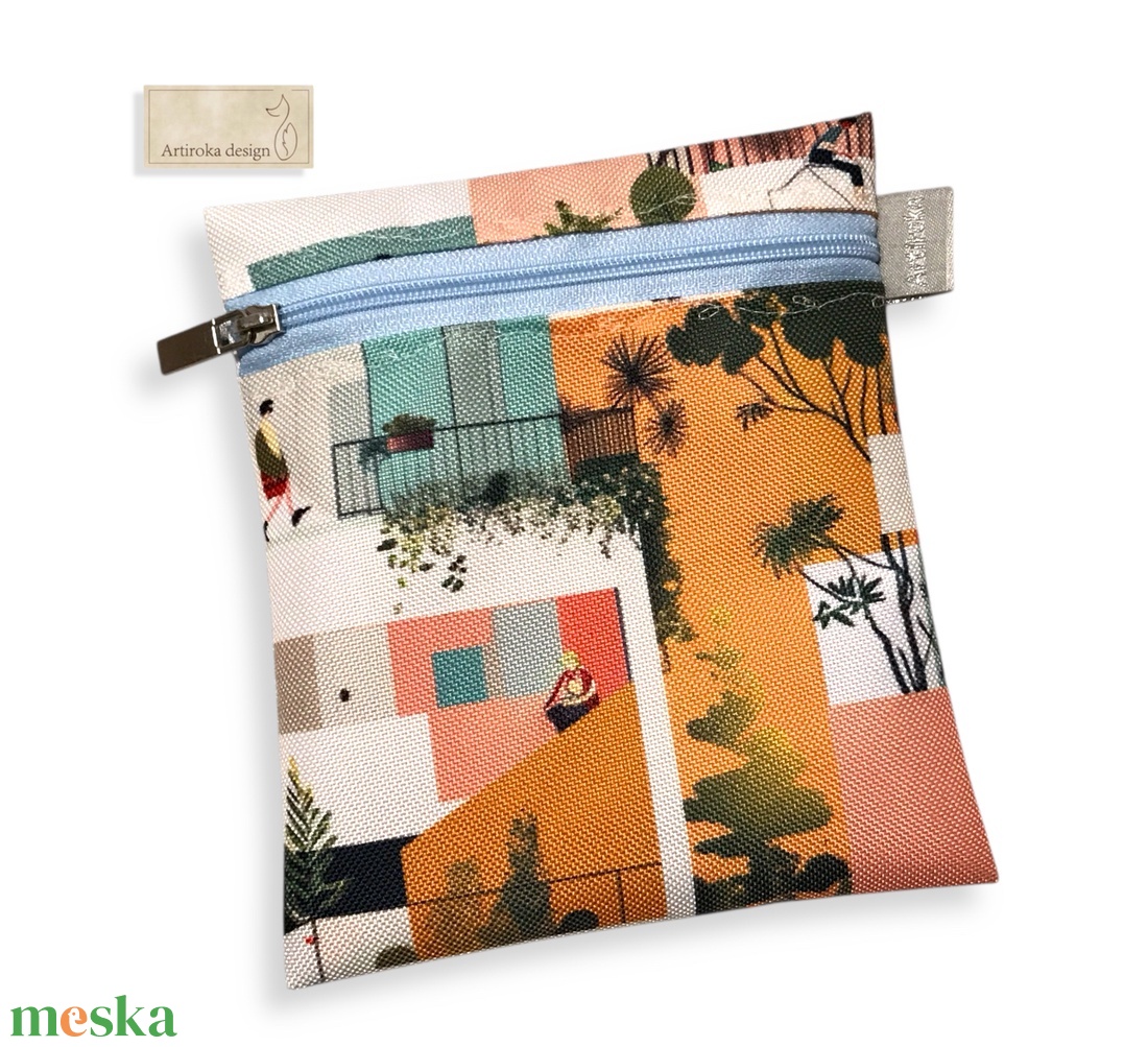 Vízálló, színes egészségügyi betét tartó - Artiroka design - táska & tok - pénztárca & más tok - kártyatartó & irattartó - Meska.hu