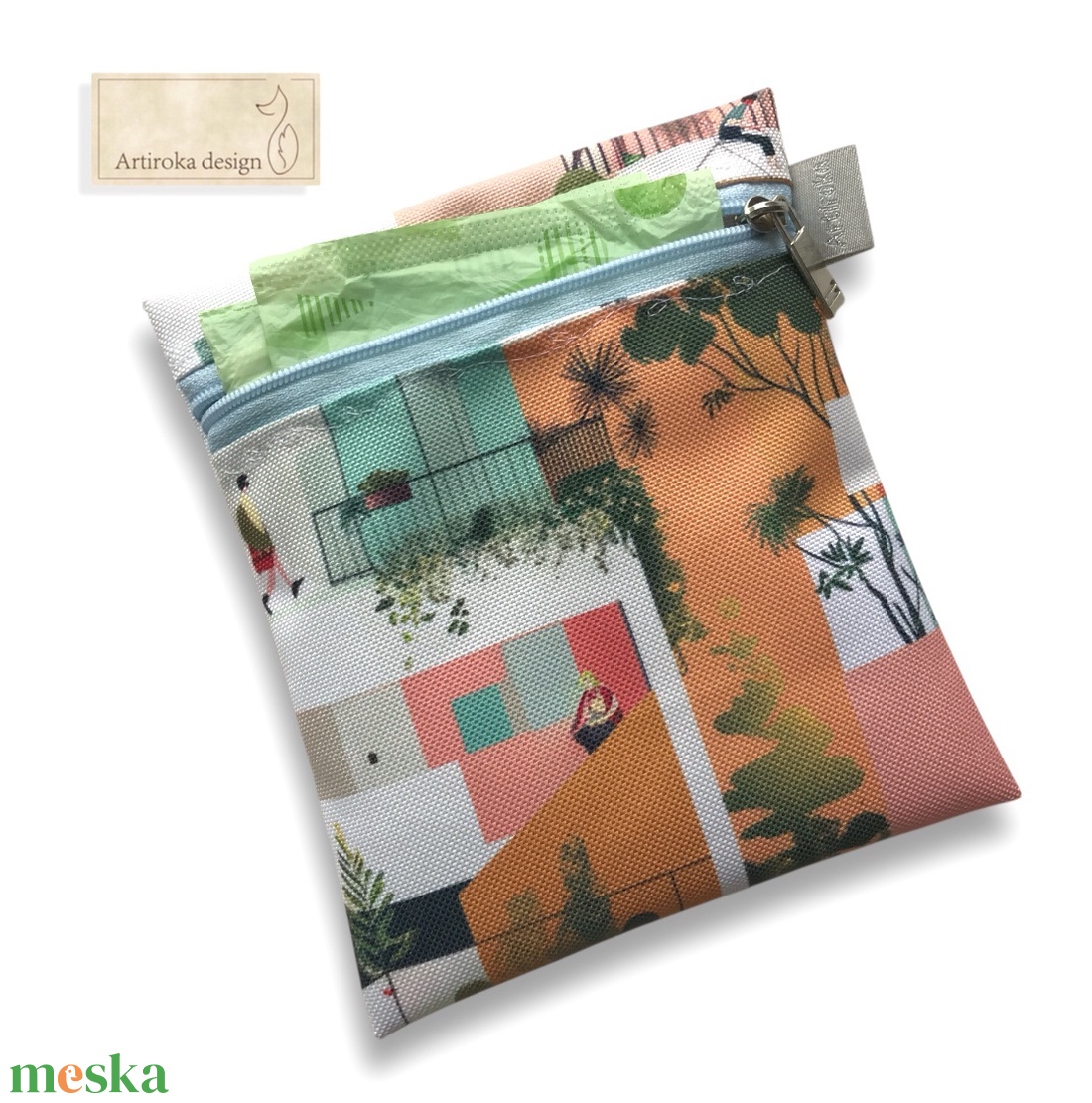Vízálló, színes egészségügyi betét tartó - Artiroka  - táska & tok - pénztárca & más tok - kártyatartó & irattartó - Meska.hu
