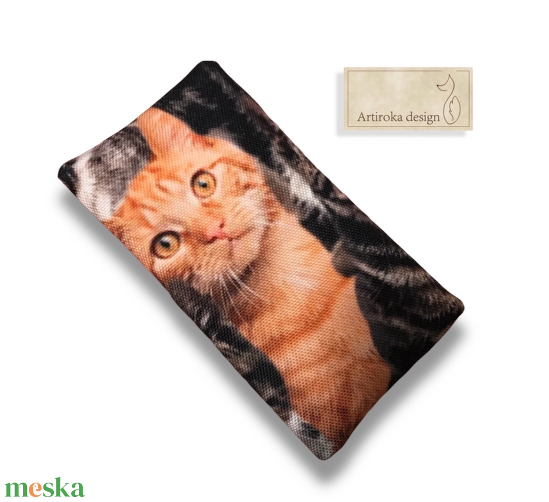 Cica mintás vízálló papírzsebkendő tartó - Artiroka design - táska & tok - pénztárca & más tok - zsebkendőtartó tok - Meska.hu