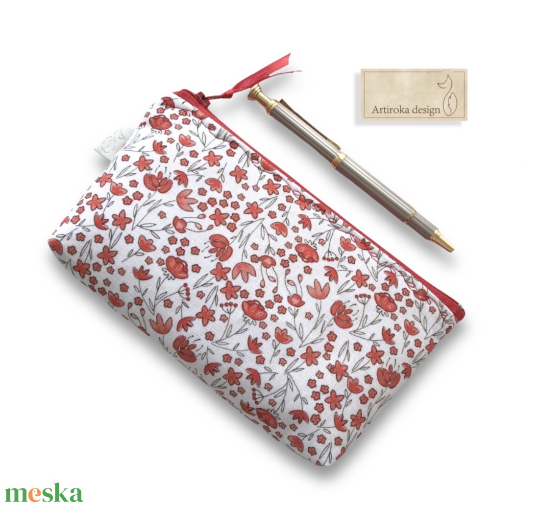 Pipacs mintás prémium tolltartó, neszesszer, szemüvegtok  - táska & tok - neszesszer - Meska.hu