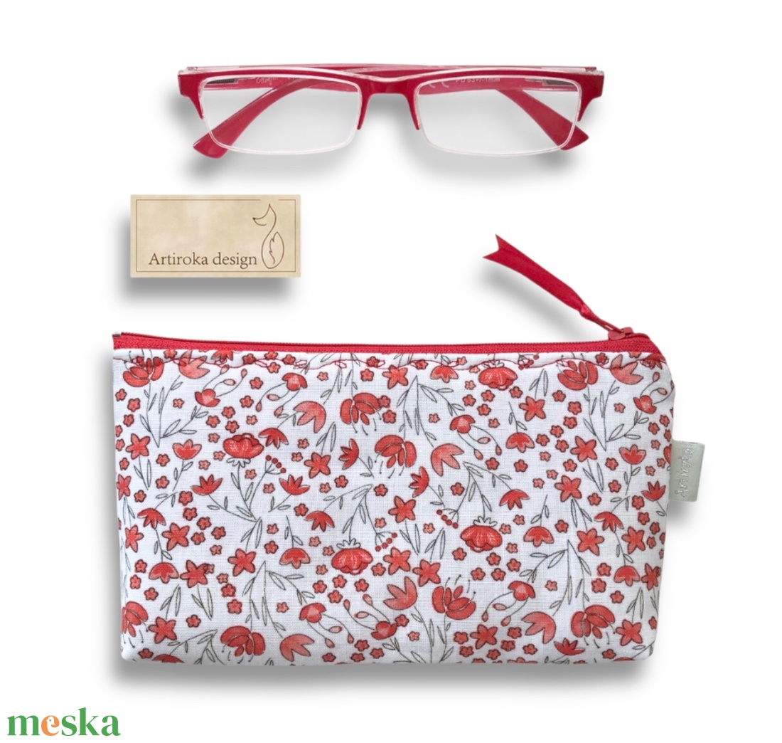 Pipacs mintás prémium tolltartó, neszesszer, szemüvegtok  - táska & tok - neszesszer - Meska.hu