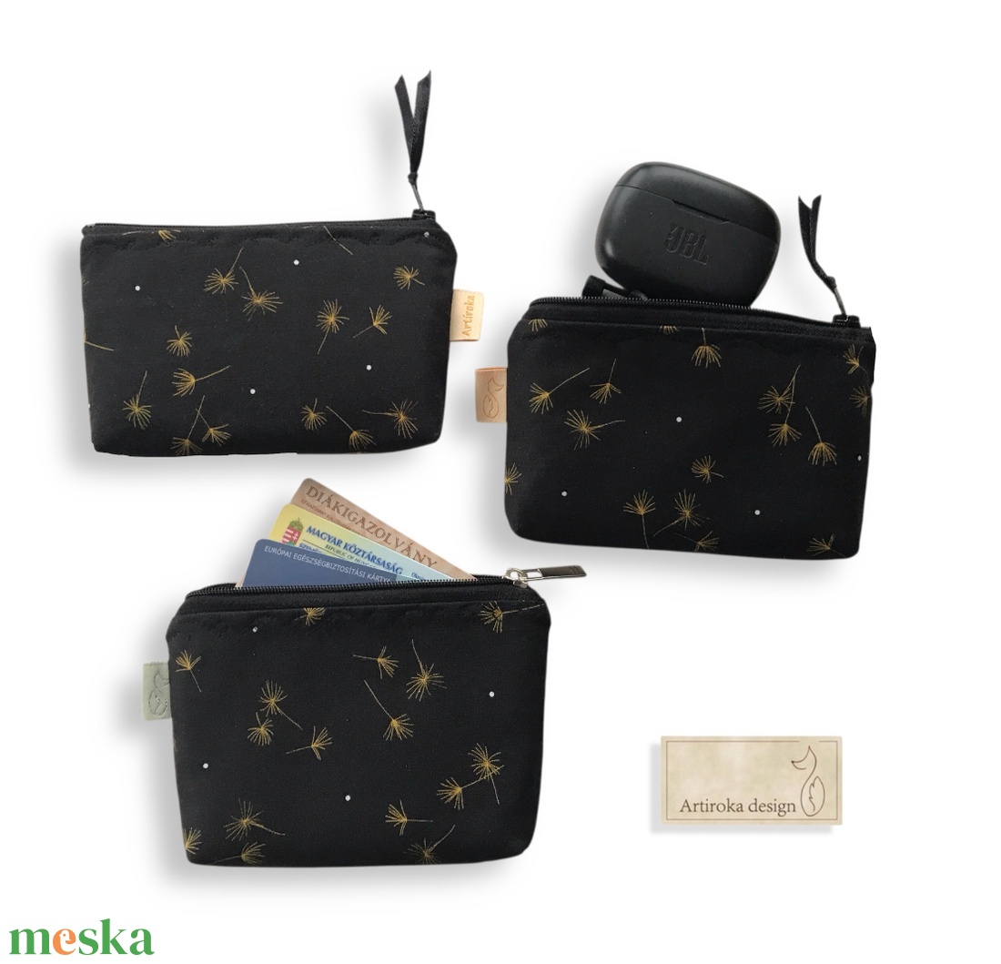 Aranyló pitypang eső az éj leple alatt -  prémium pamut tolltartó, neszesszer vagy szemüvegtok  - Artiroka design  - táska & tok - neszesszer - Meska.hu