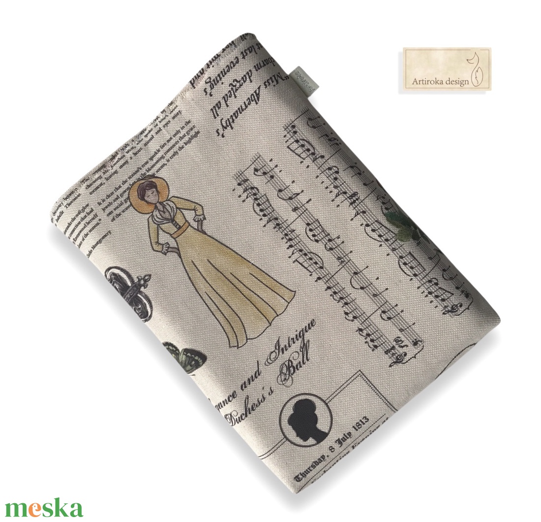 Bélelt könyvtok,  Bridgerton család mintával, gombos zárral  - könyv & zene - könyvtok - Meska.hu