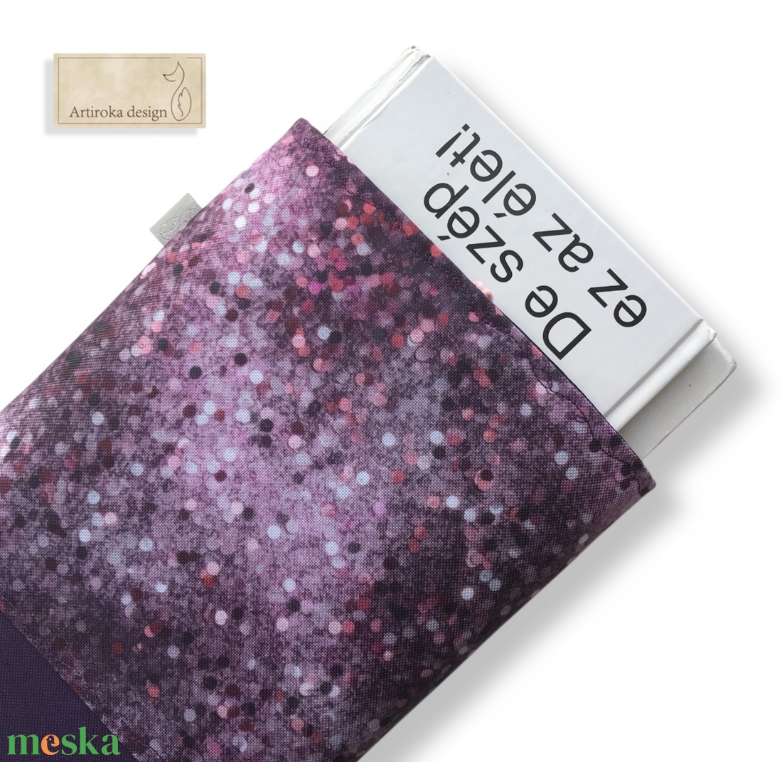 Bélelt könyvtok, ebook tok, tablet tok - padlizsán ragyogása mintával - Artiroka design - könyv & zene - könyvtok - Meska.hu