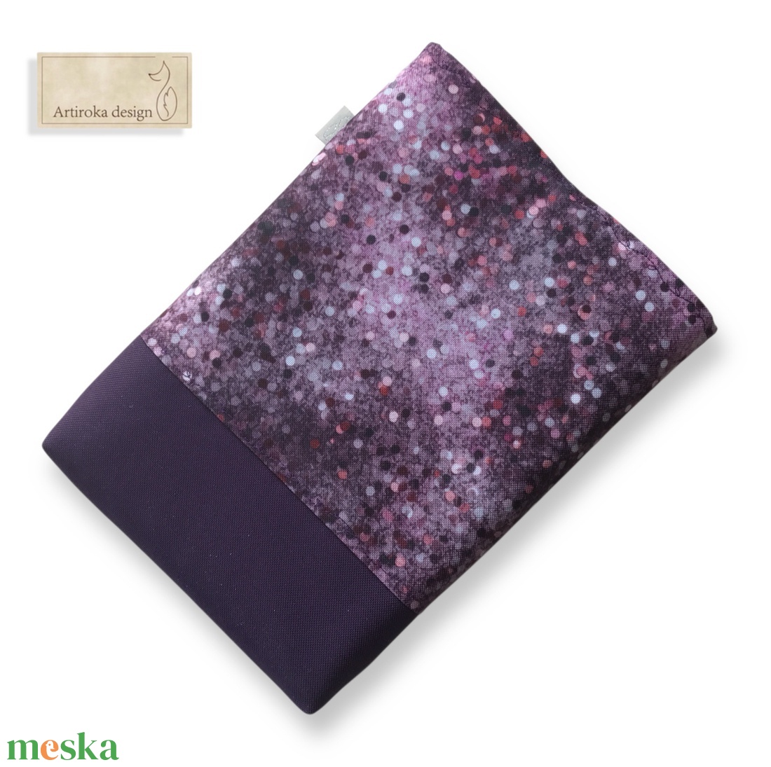 Bélelt könyvtok, ebook tok, tablet tok - padlizsán ragyogása mintával - Artiroka design - könyv & zene - könyvtok - Meska.hu