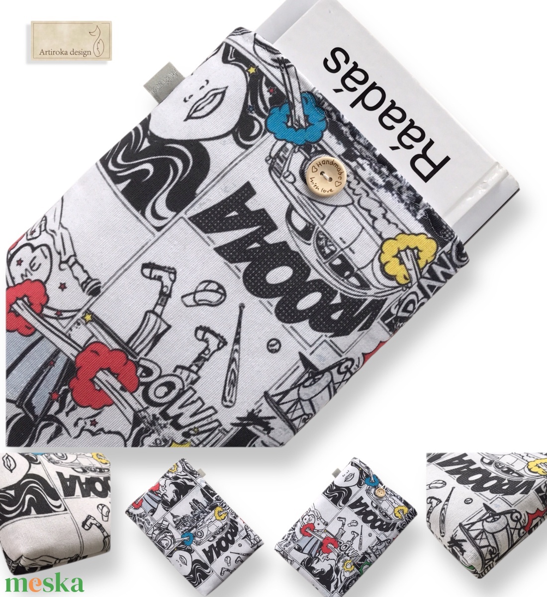 Képregény mintás egyedi KÖNYVTOK gombos zárral -  Artiroka design - könyv & zene - könyvtok - Meska.hu