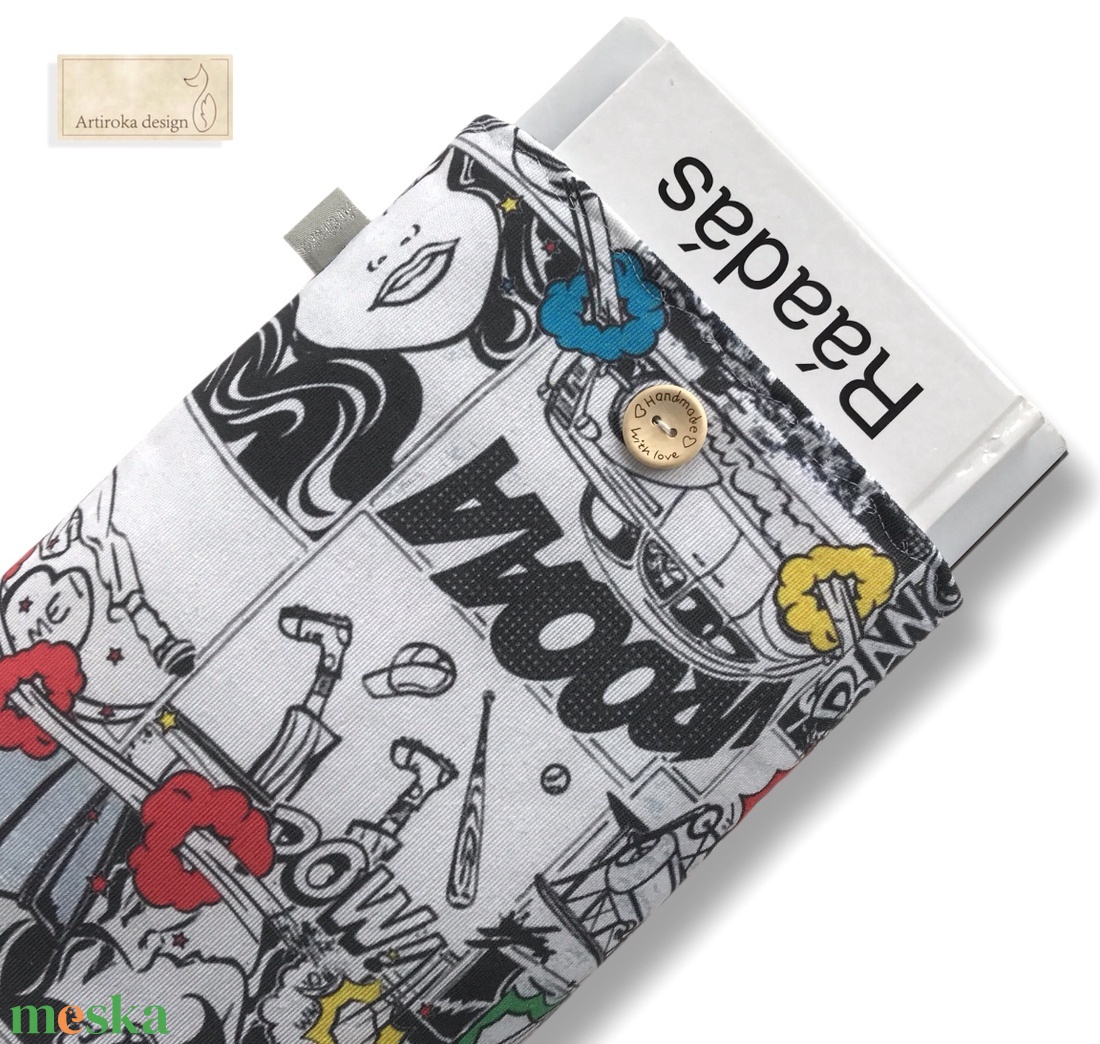 Képregény mintás egyedi KÖNYVTOK gombos zárral -  Artiroka design - könyv & zene - könyvtok - Meska.hu