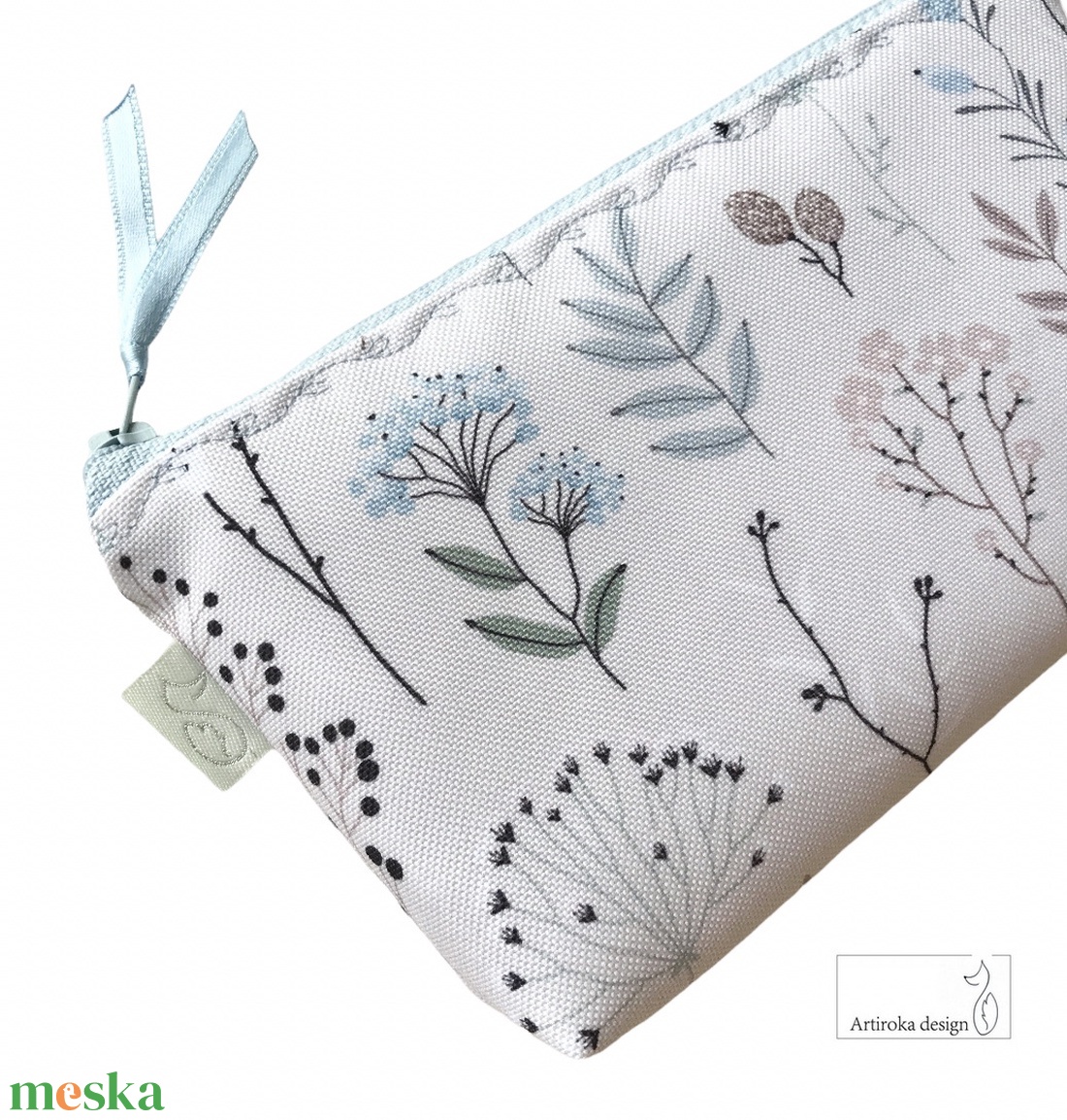 Mezei virág mintás pasztell színű tolltartó neszesszer, szemüvegtokvagy mobiltok - Artiroka design - táska & tok - neszesszer - Meska.hu