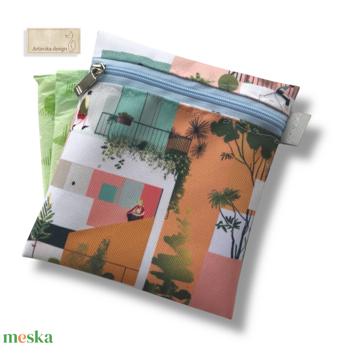 Vízálló, színes egészségügyi betét tartó - Artiroka  - táska & tok - pénztárca & más tok - kártyatartó & irattartó - Meska.hu