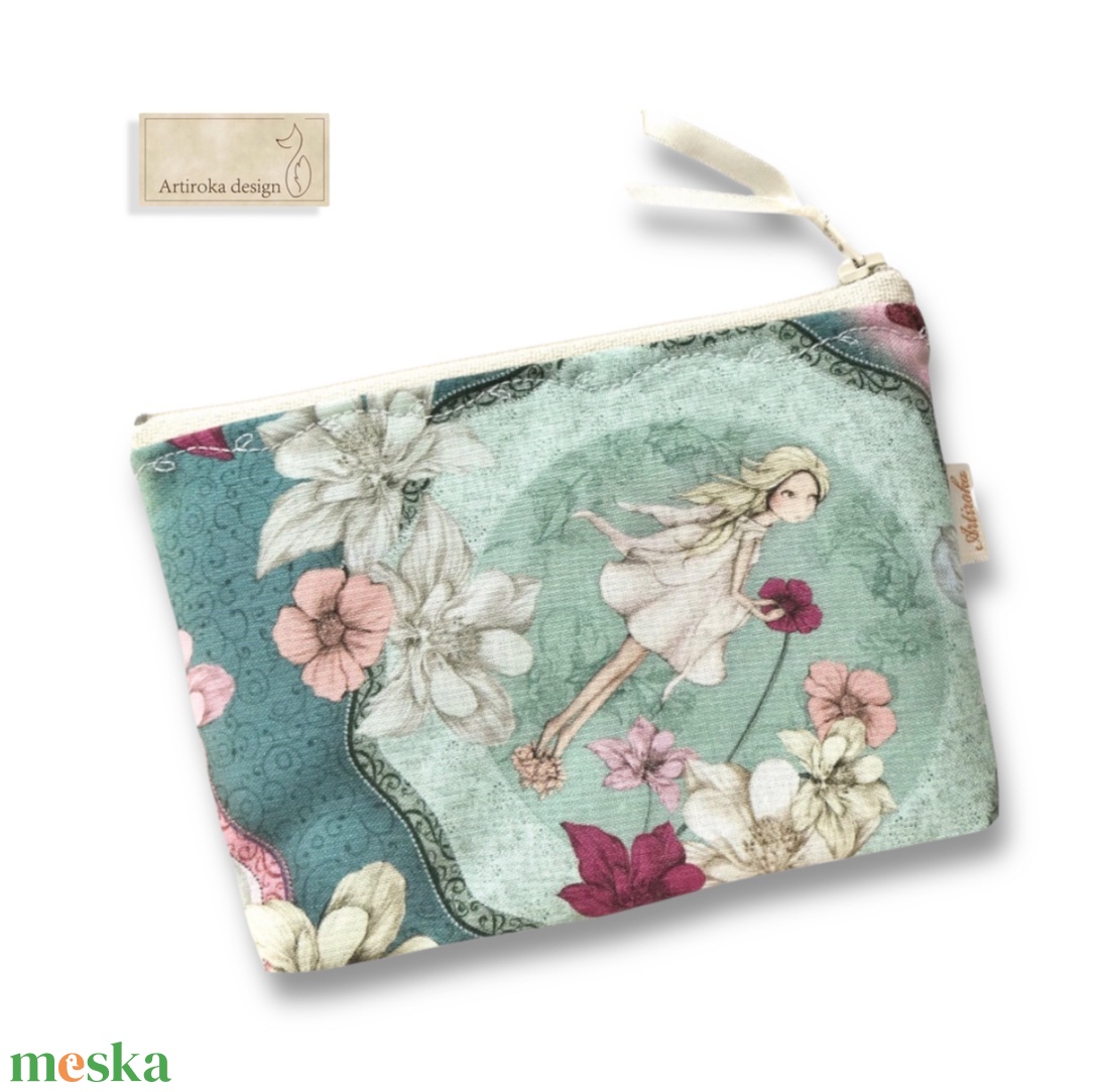 Virág tündér mintás egyedi irattartó pénztárca - táska & tok - pénztárca & más tok - kártyatartó & irattartó - Meska.hu