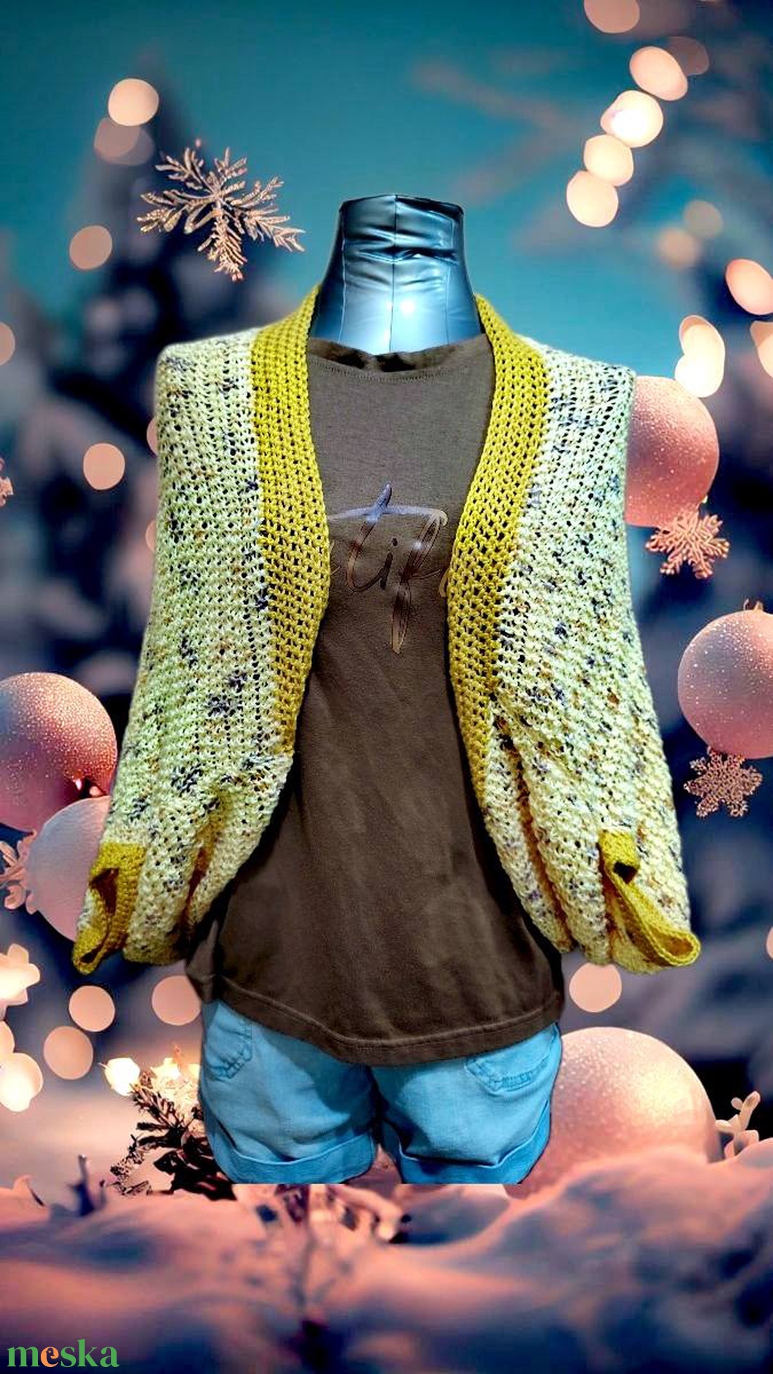 Berni féle veddfelke sárga (77) - ruha & divat - sál, sapka, kendő - vállkendő - Meska.hu