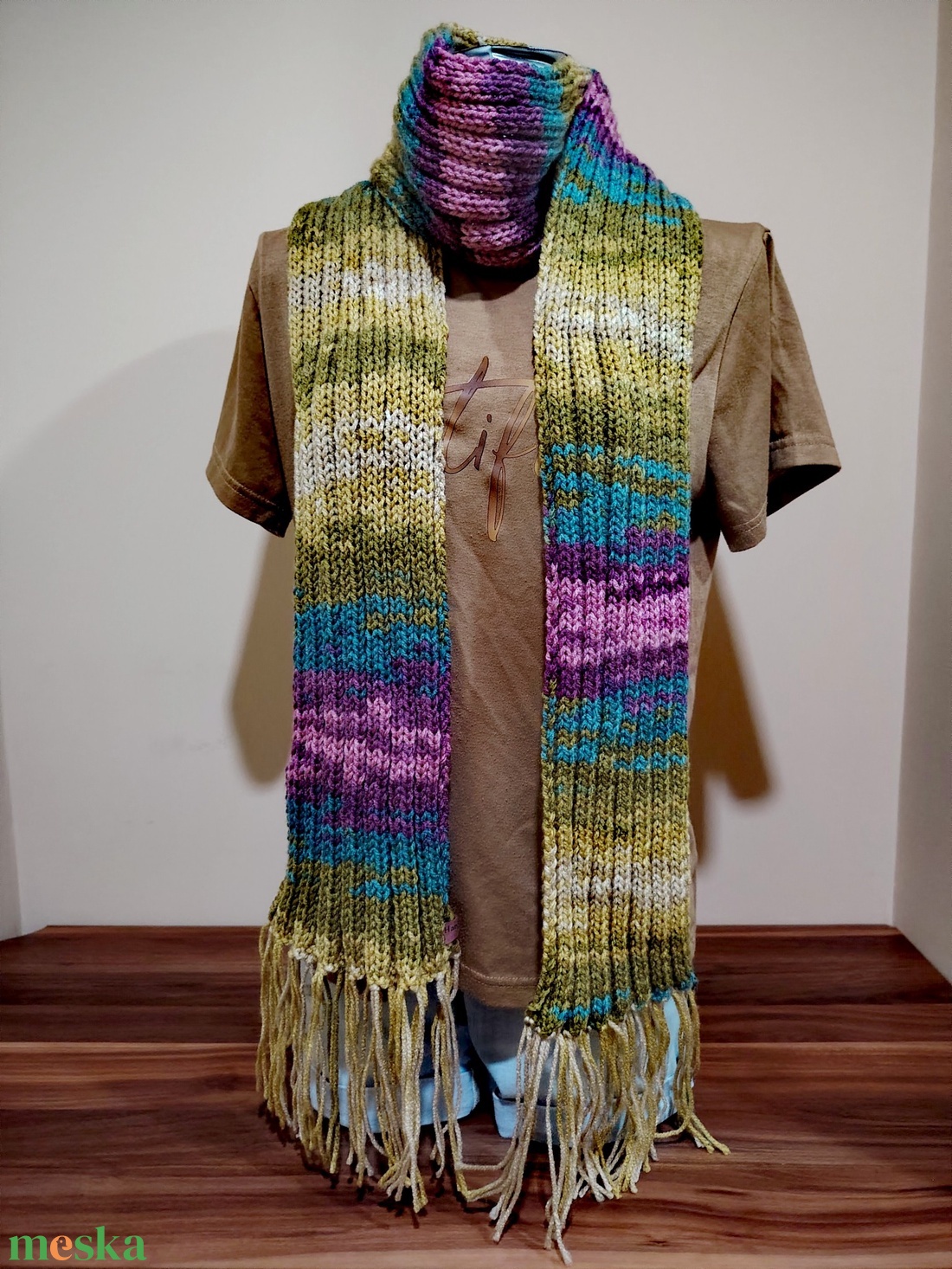 Színkavalkád sál (75) - ruha & divat - sál, sapka, kendő - sál - Meska.hu