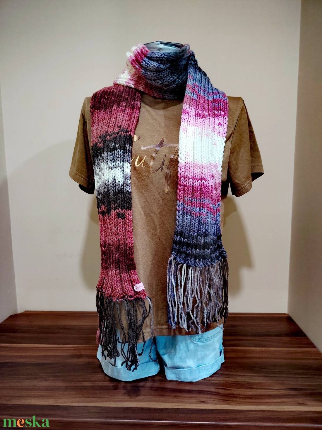 Mályva köd sál (70) - ruha & divat - sál, sapka, kendő - sál - Meska.hu