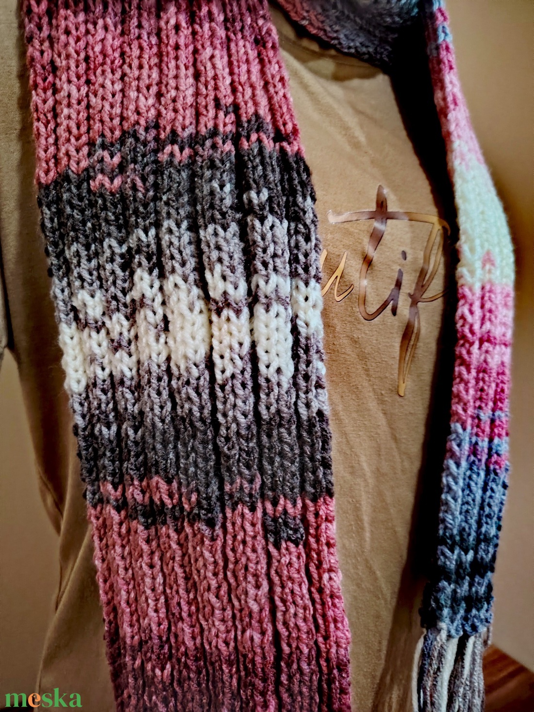 Mályva köd sál (70) - ruha & divat - sál, sapka, kendő - sál - Meska.hu