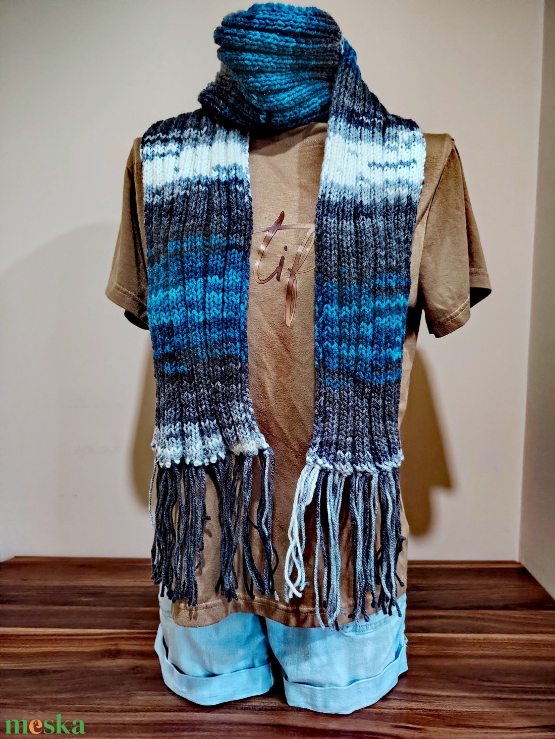Téli tenger sál (69) - ruha & divat - sál, sapka, kendő - sál - Meska.hu