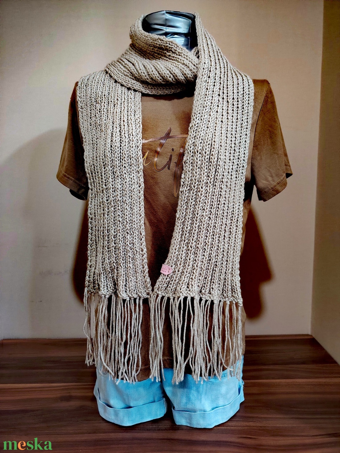 Natúr elegancia sál (66) - ruha & divat - sál, sapka, kendő - sál - Meska.hu