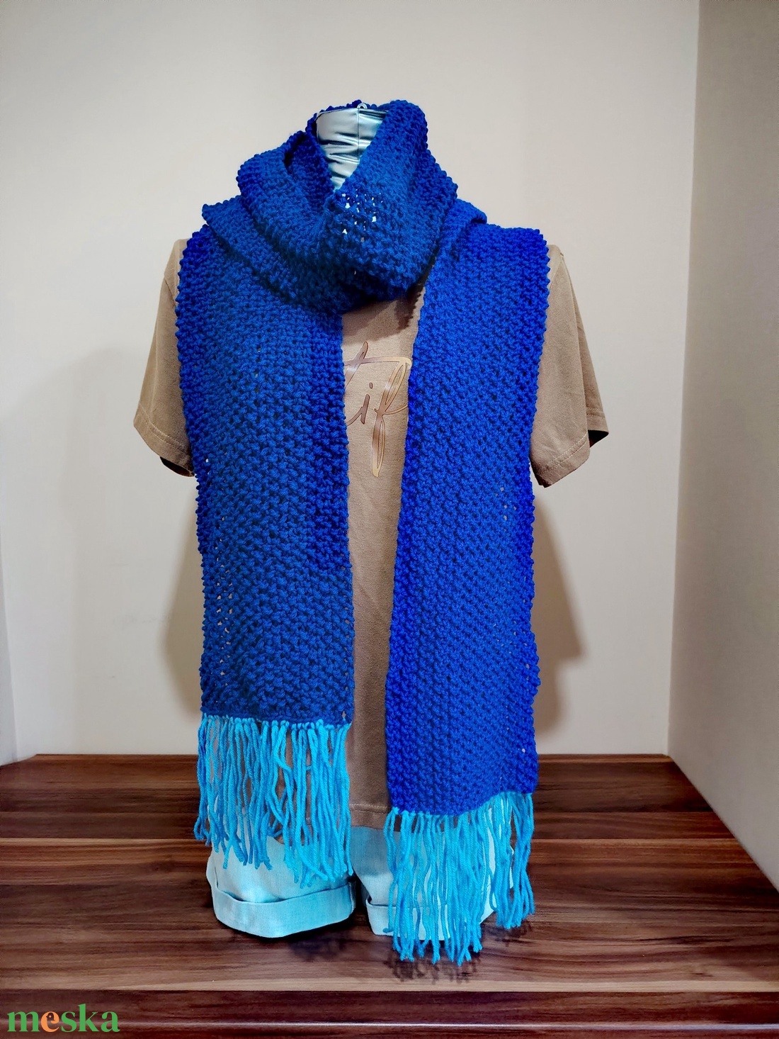 Kék sellő sál (67) - ruha & divat - sál, sapka, kendő - sál - Meska.hu