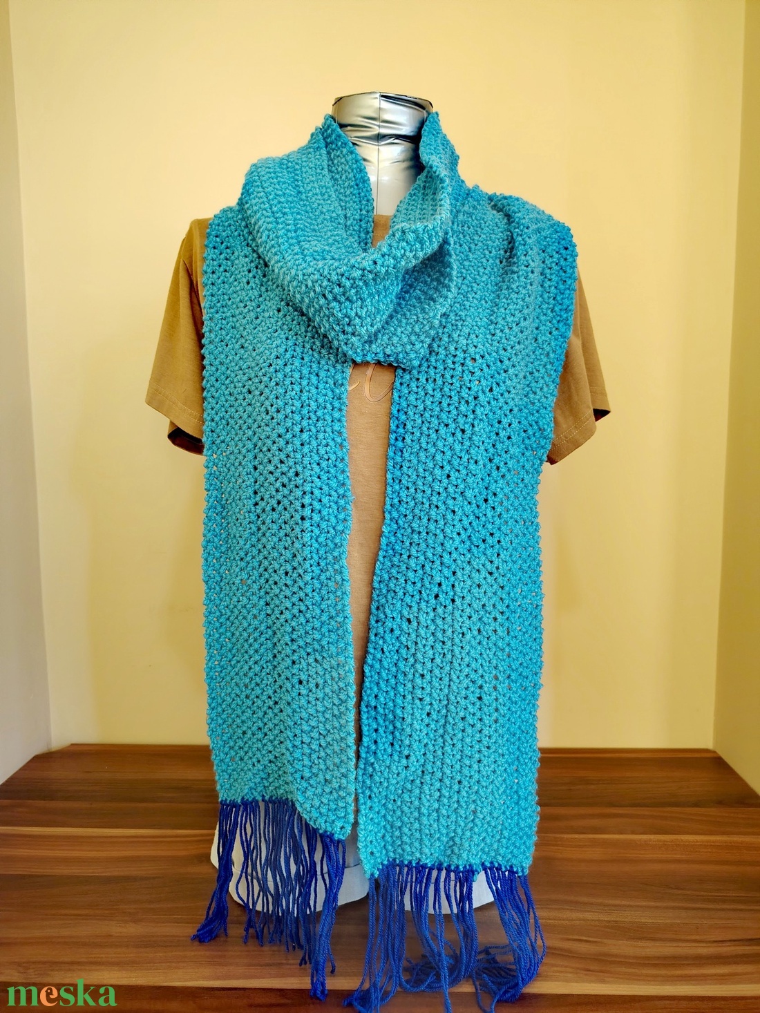 Kék lagúna sál (65) - ruha & divat - sál, sapka, kendő - sál - Meska.hu