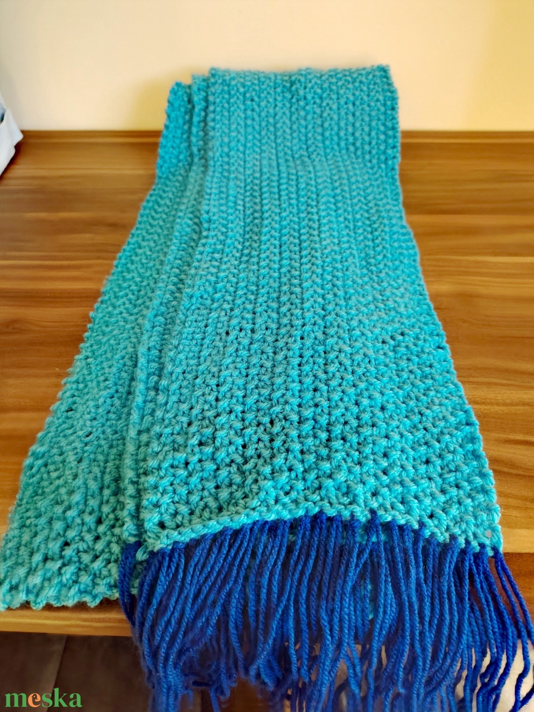 Kék lagúna sál (65) - ruha & divat - sál, sapka, kendő - sál - Meska.hu