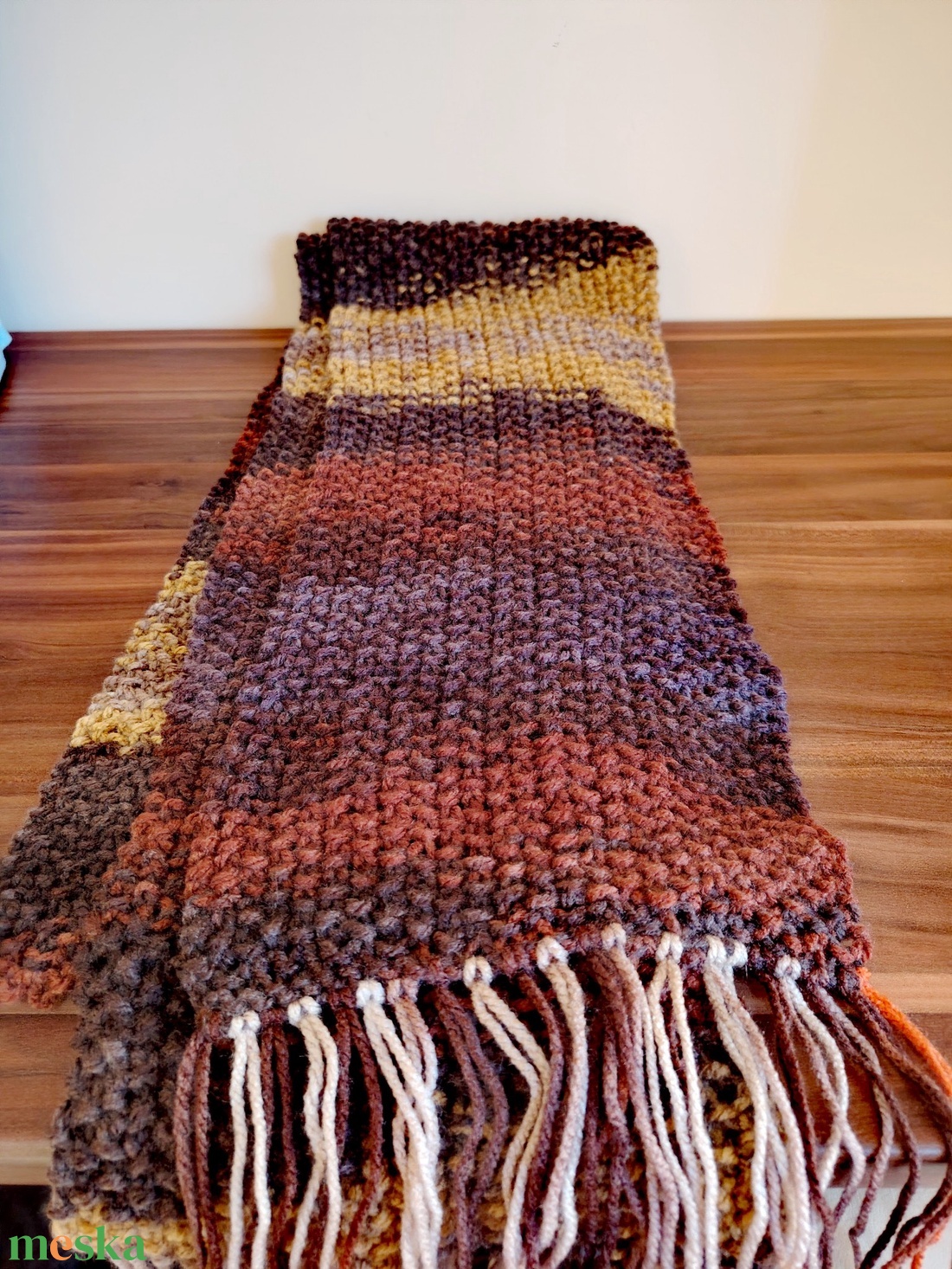 Őszi alkony sál (64) - ruha & divat - sál, sapka, kendő - sál - Meska.hu