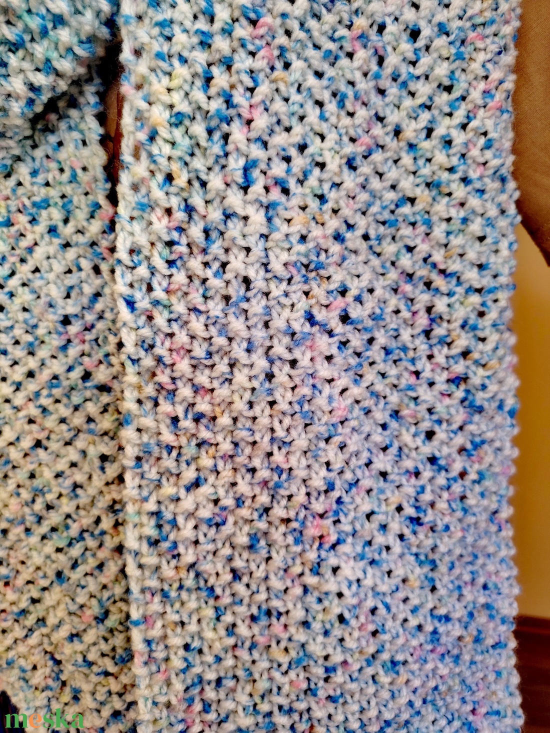 Babakék sál (62) - ruha & divat - sál, sapka, kendő - sál - Meska.hu