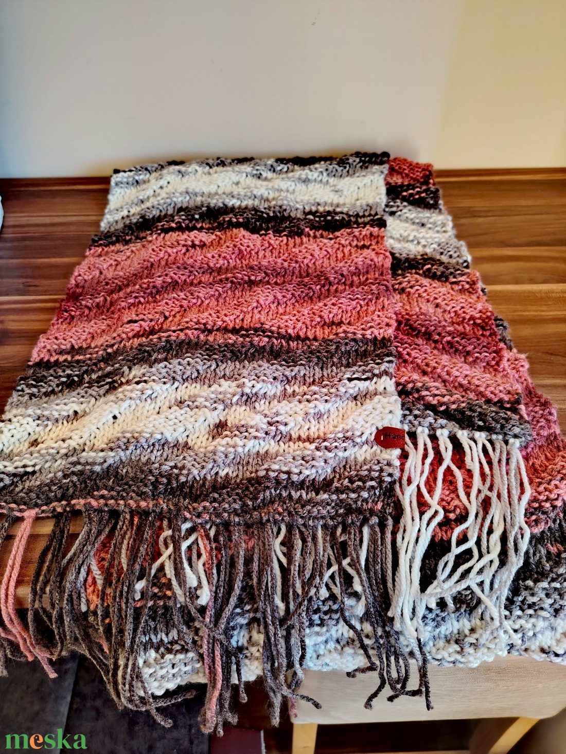 Mályva és szürke sál (57) - ruha & divat - sál, sapka, kendő - sál - Meska.hu