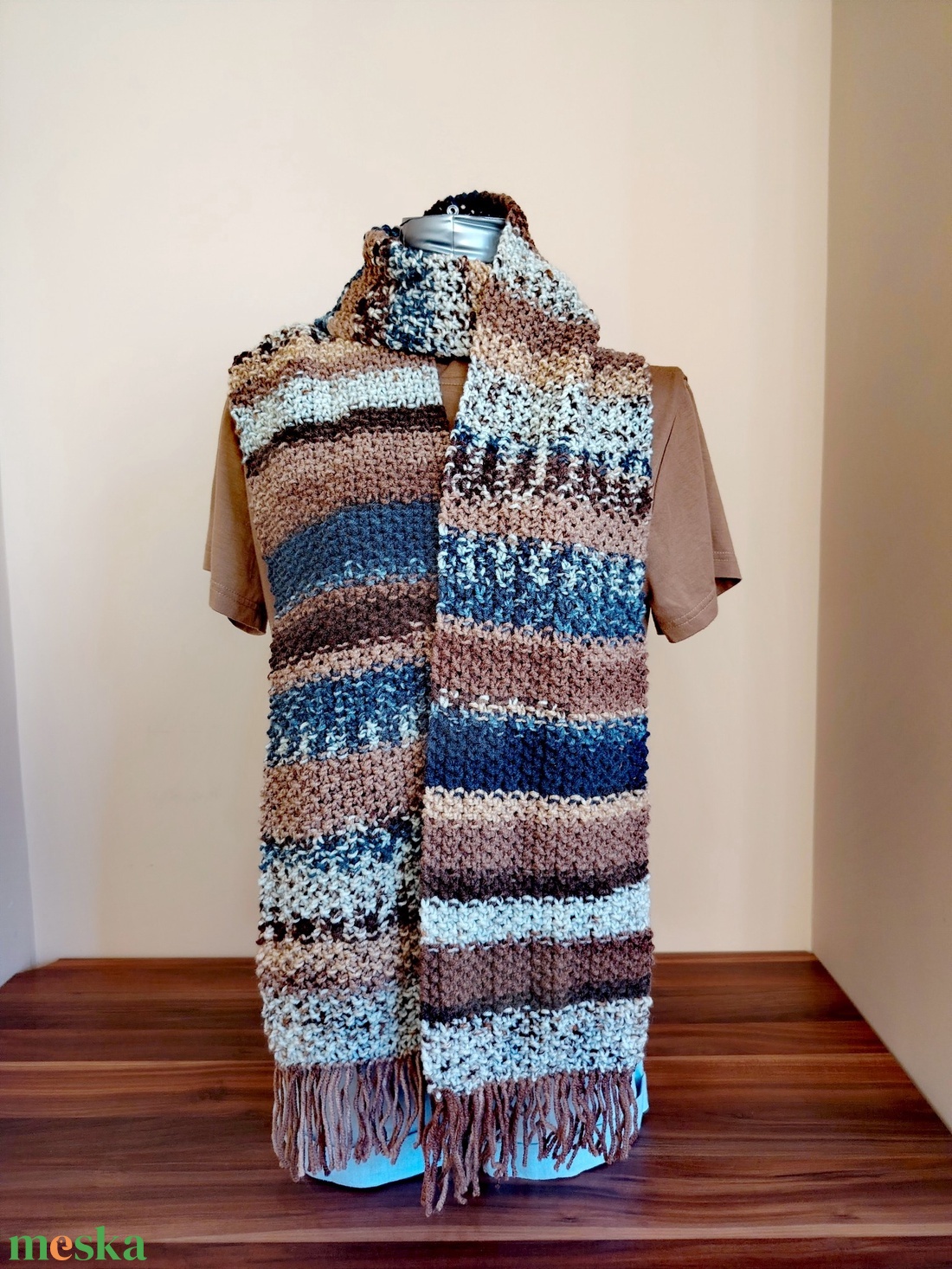 Föld színek ölelése sál (46) - ruha & divat - sál, sapka, kendő - sál - Meska.hu