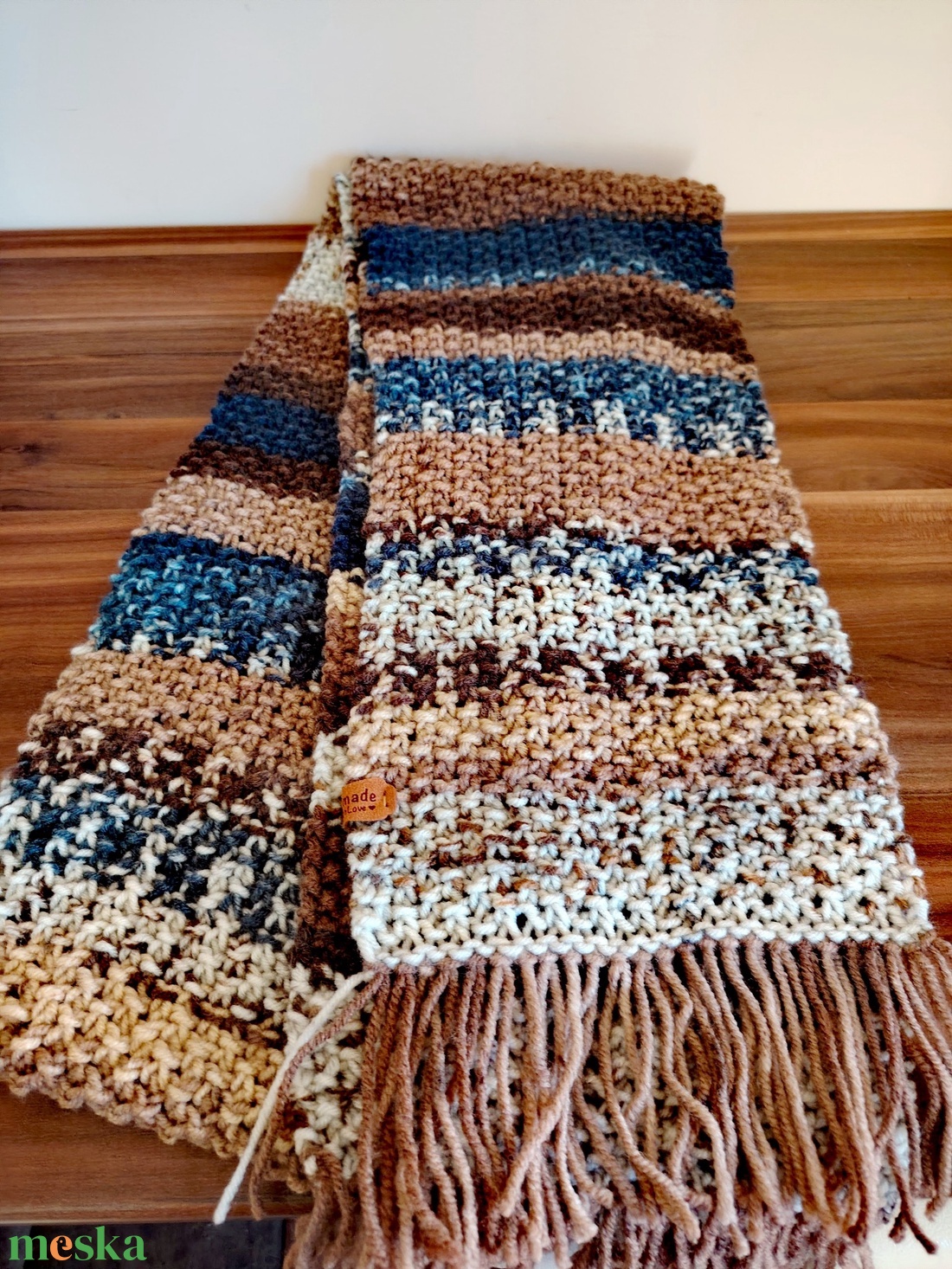 Föld színek ölelése sál (46) - ruha & divat - sál, sapka, kendő - sál - Meska.hu