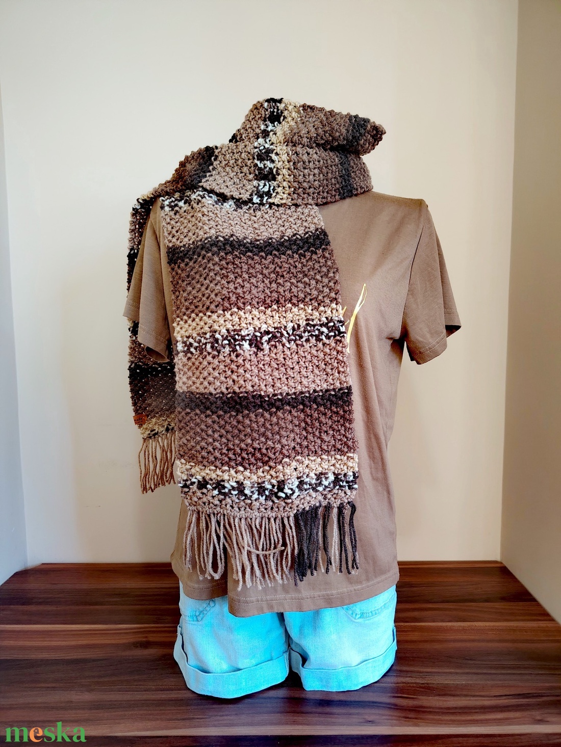 Csokibomba sál (45) - ruha & divat - sál, sapka, kendő - sál - Meska.hu