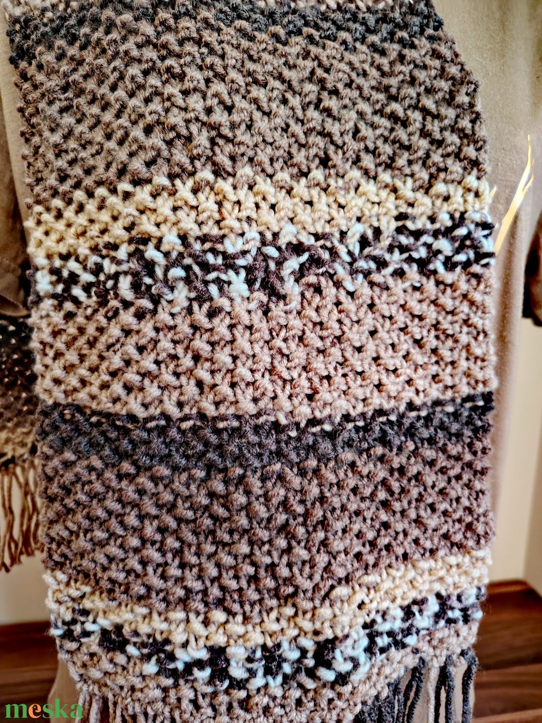 Csokibomba sál (45) - ruha & divat - sál, sapka, kendő - sál - Meska.hu