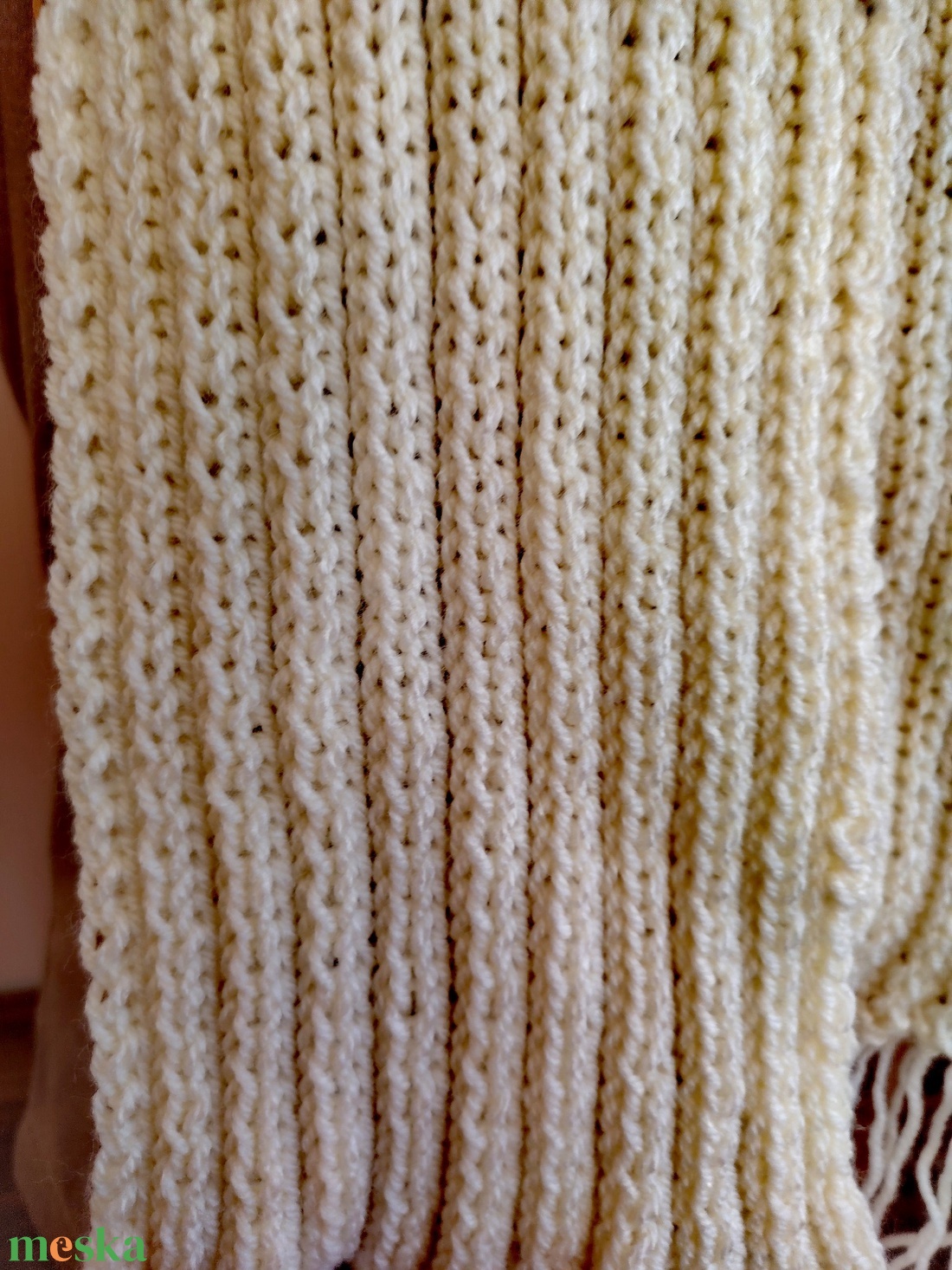 Mézes krémes sál (44) - ruha & divat - sál, sapka, kendő - sál - Meska.hu